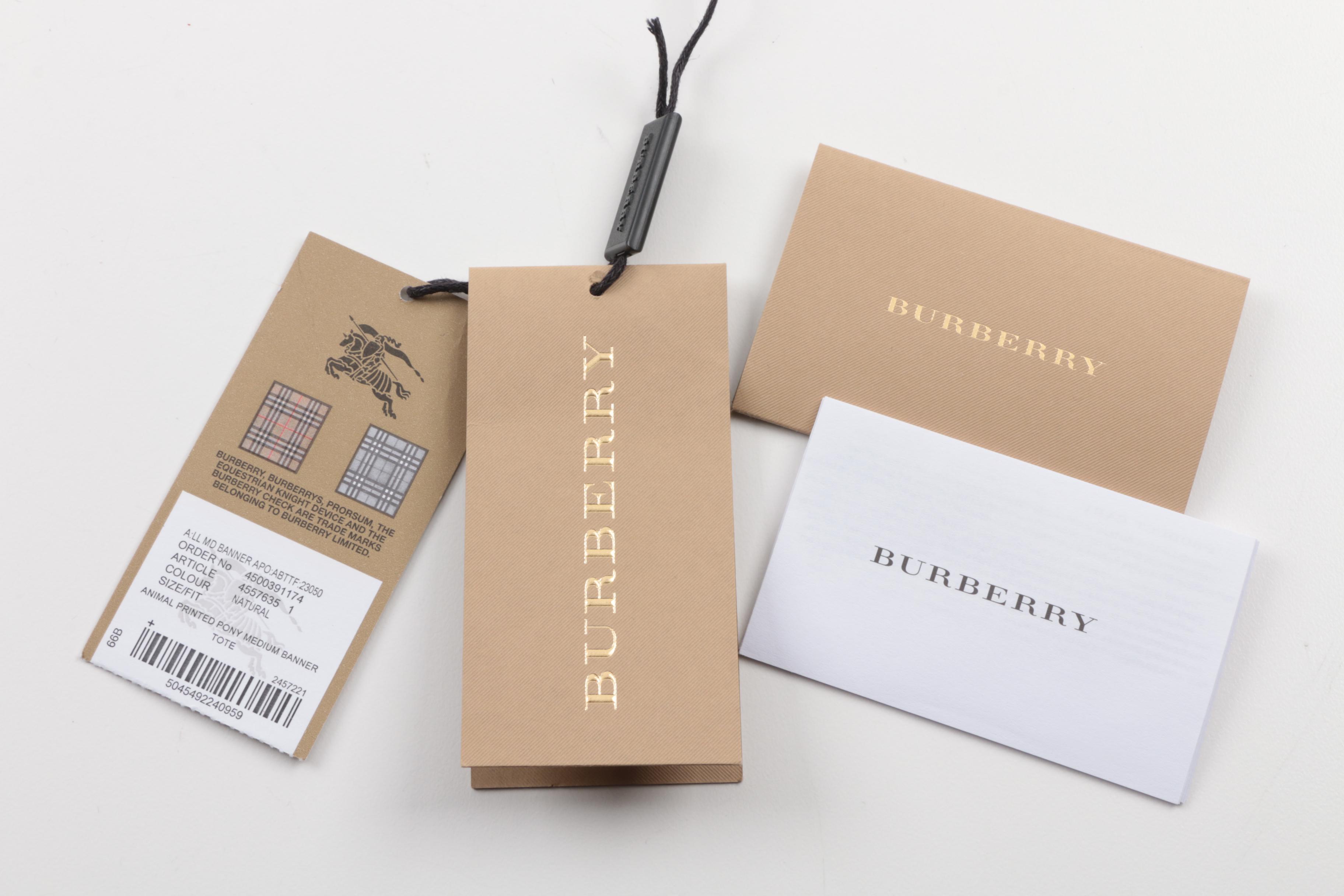 Burberry Medium Banner Zebra Printed Genuine Calf Hair Tote