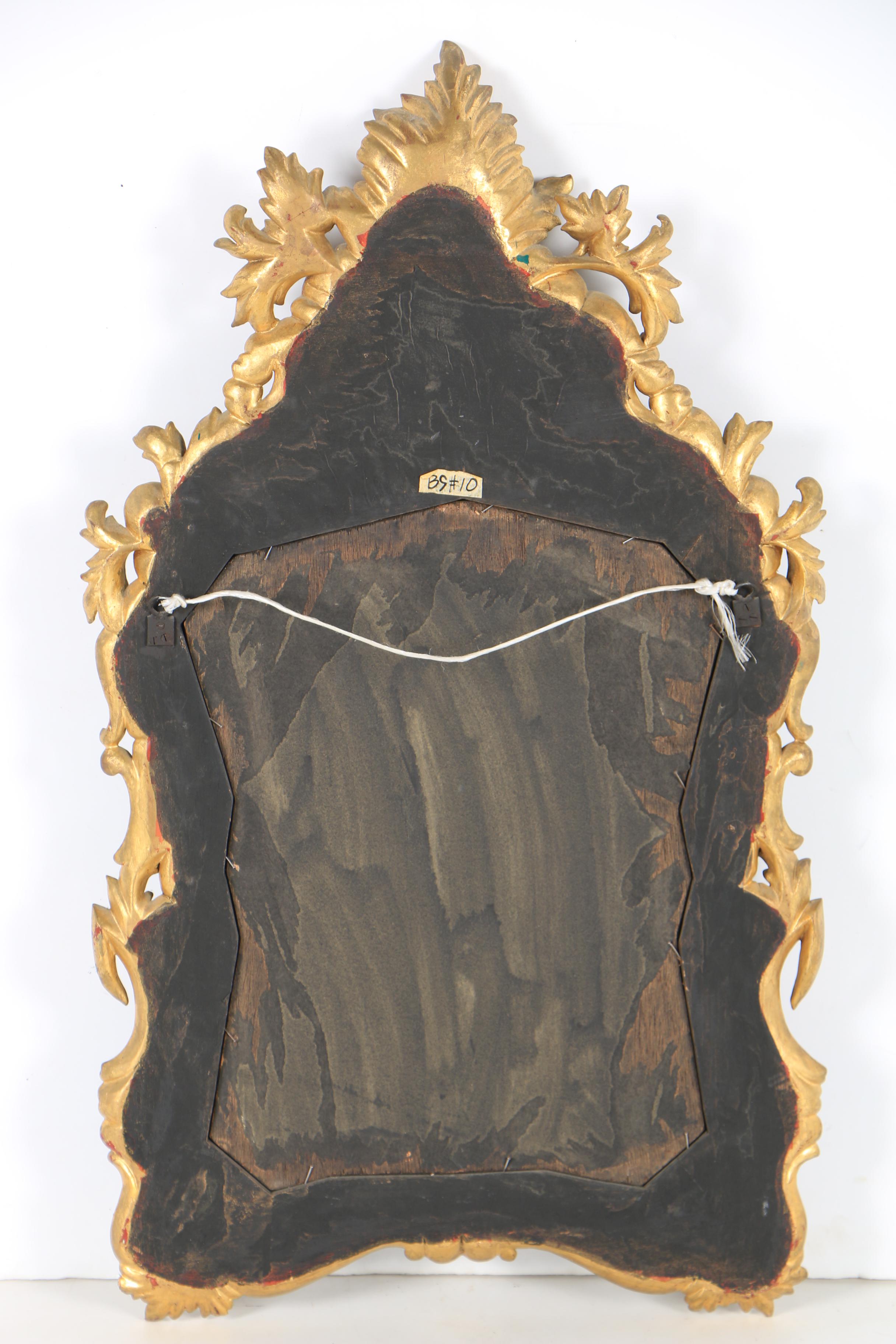 Rococo Style Hand-Painted and Gilt Accented Wall Mirror