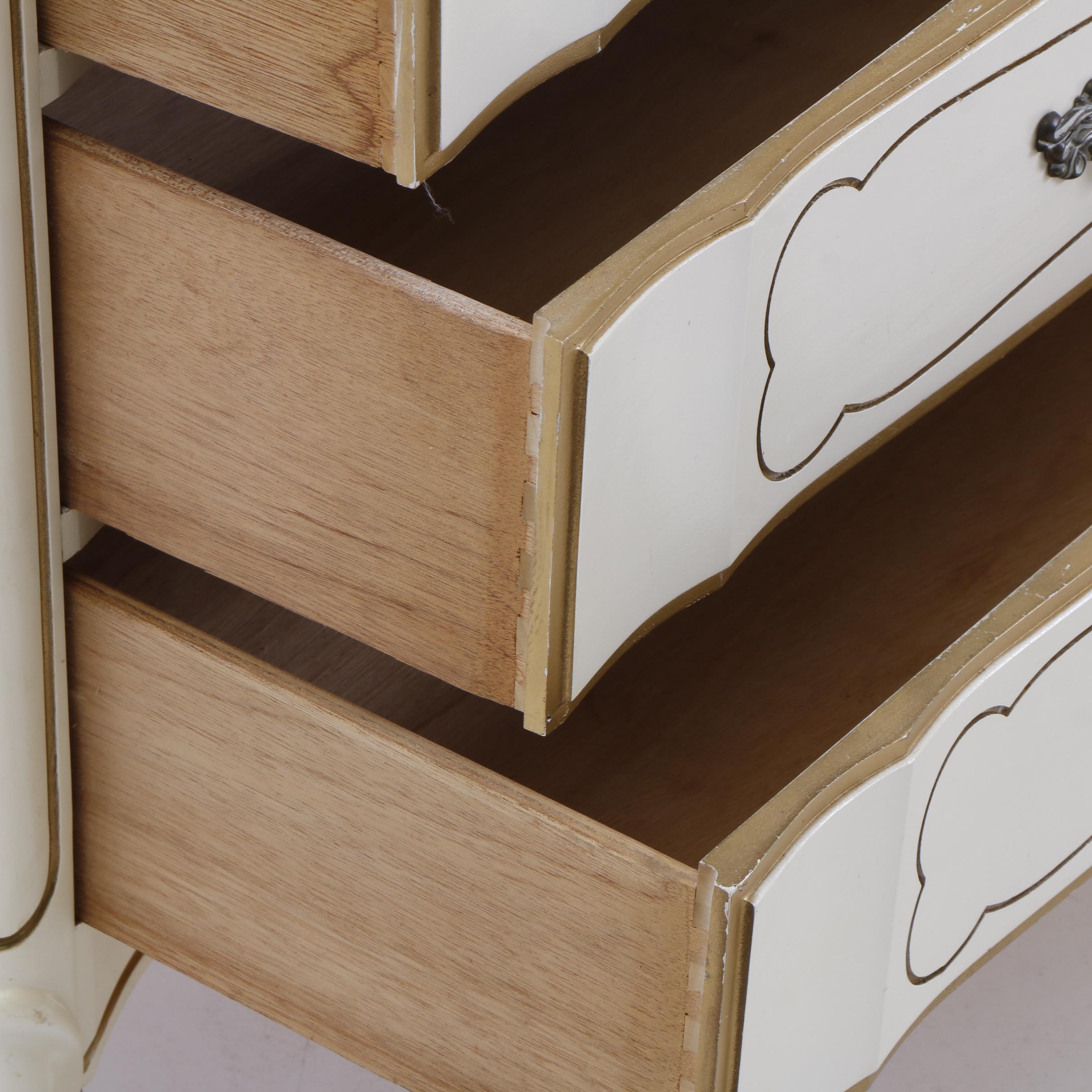 20th Century White French Provincial Style Corner Desk with Chair