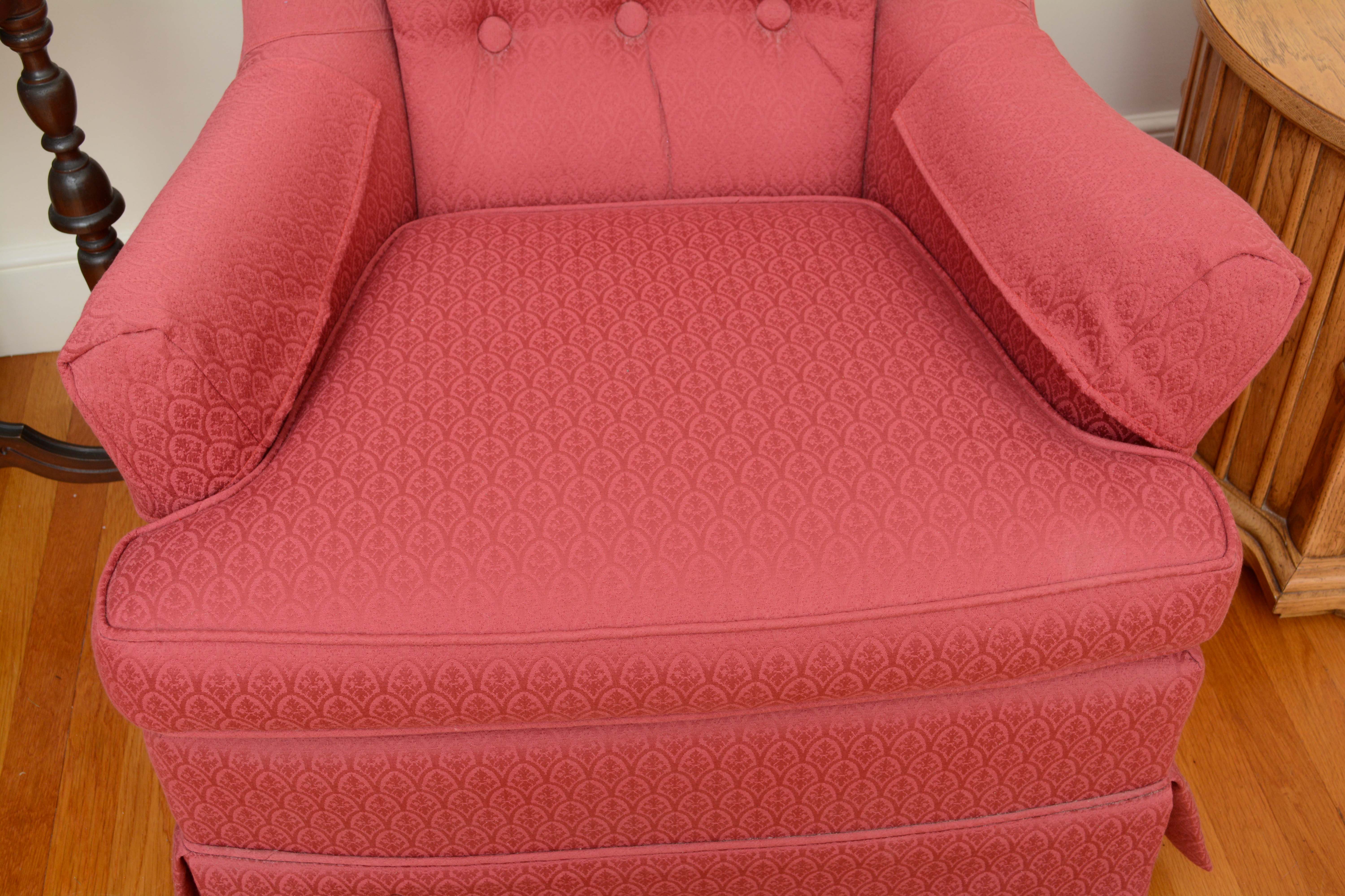 Vintage Upholstered Swivel Rocking Chairs