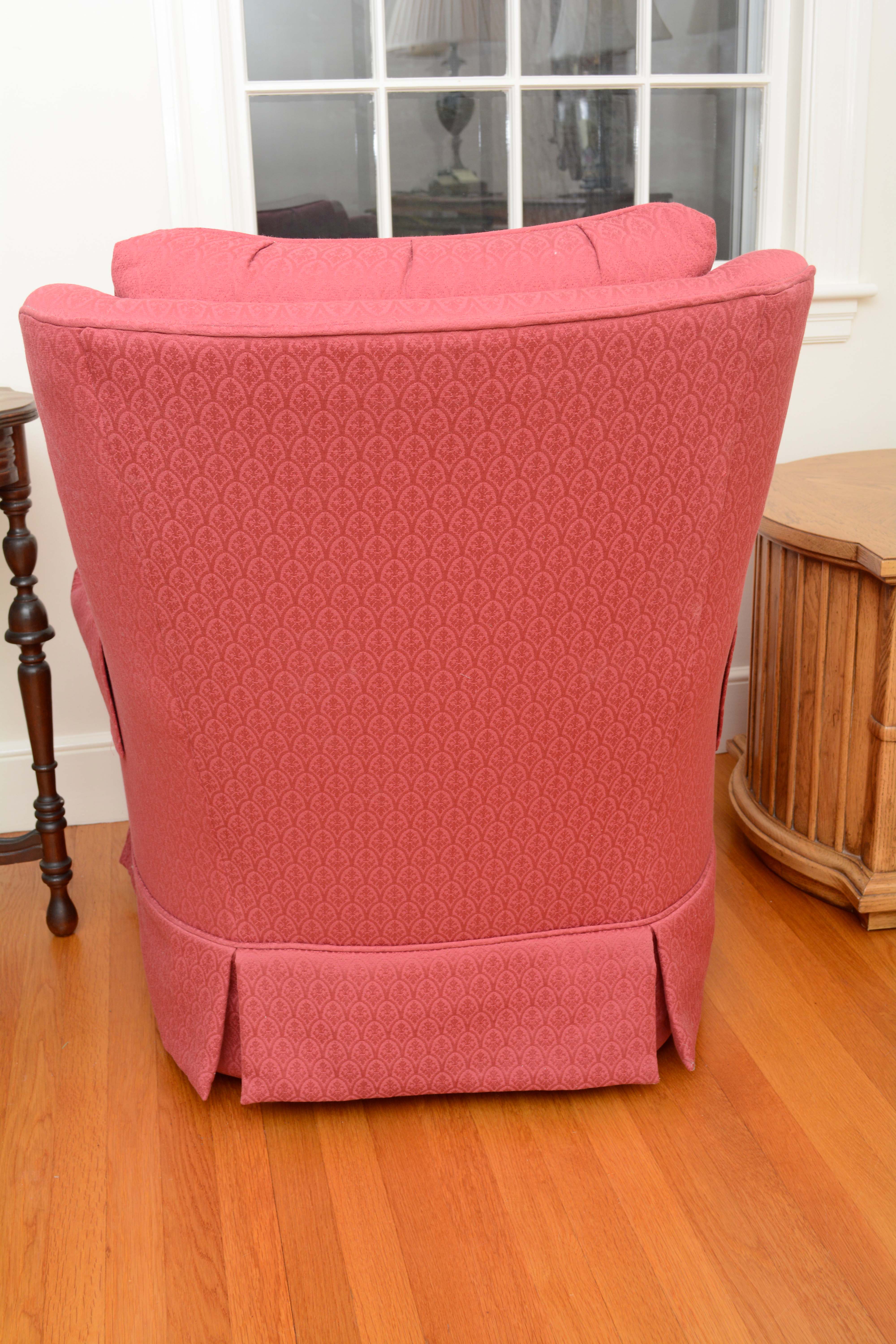 Vintage Upholstered Swivel Rocking Chairs