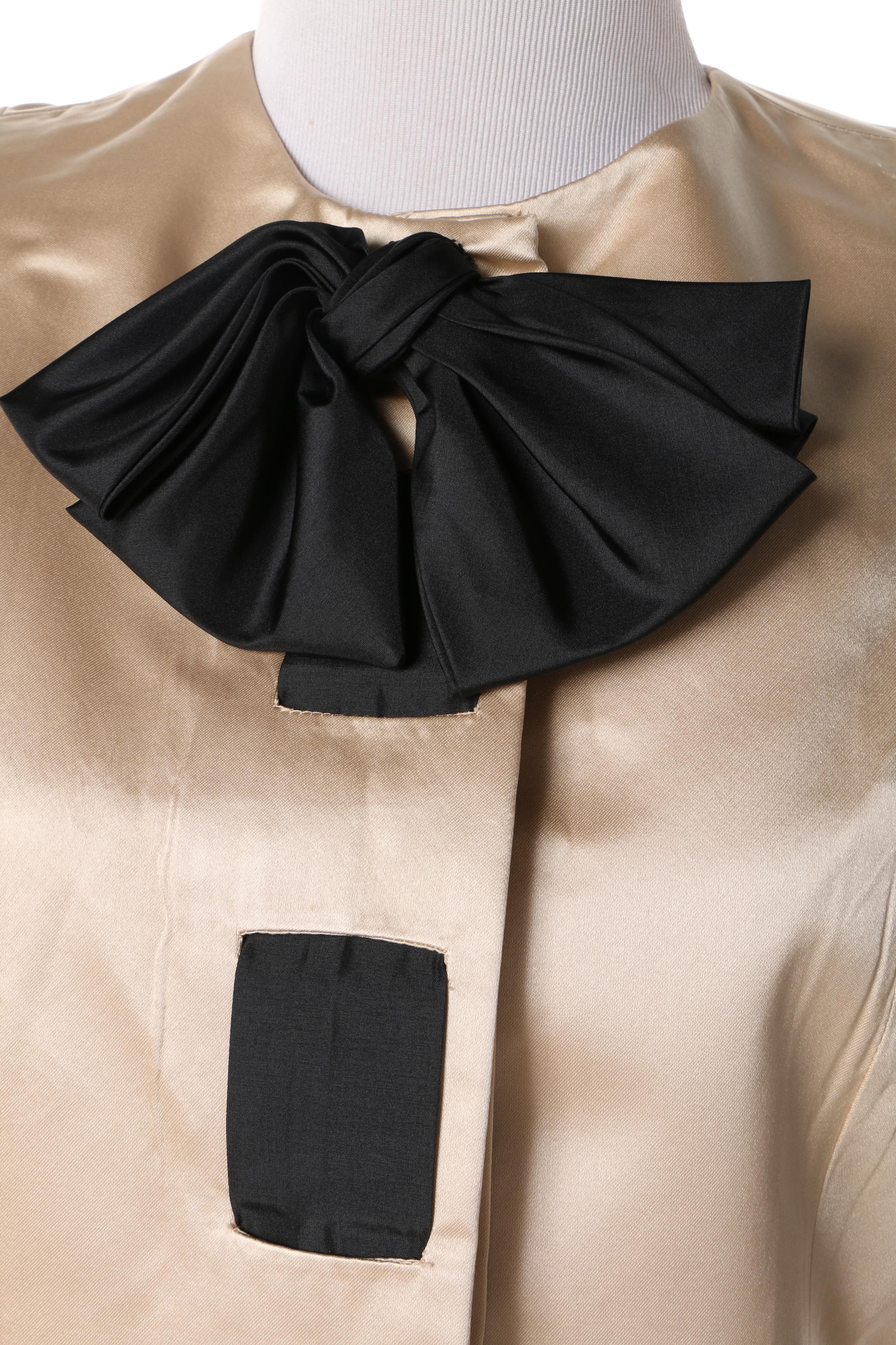 1980s Albert Nipon Cream Silk Skirt Suit and Richilene Brown Cocktail Dress