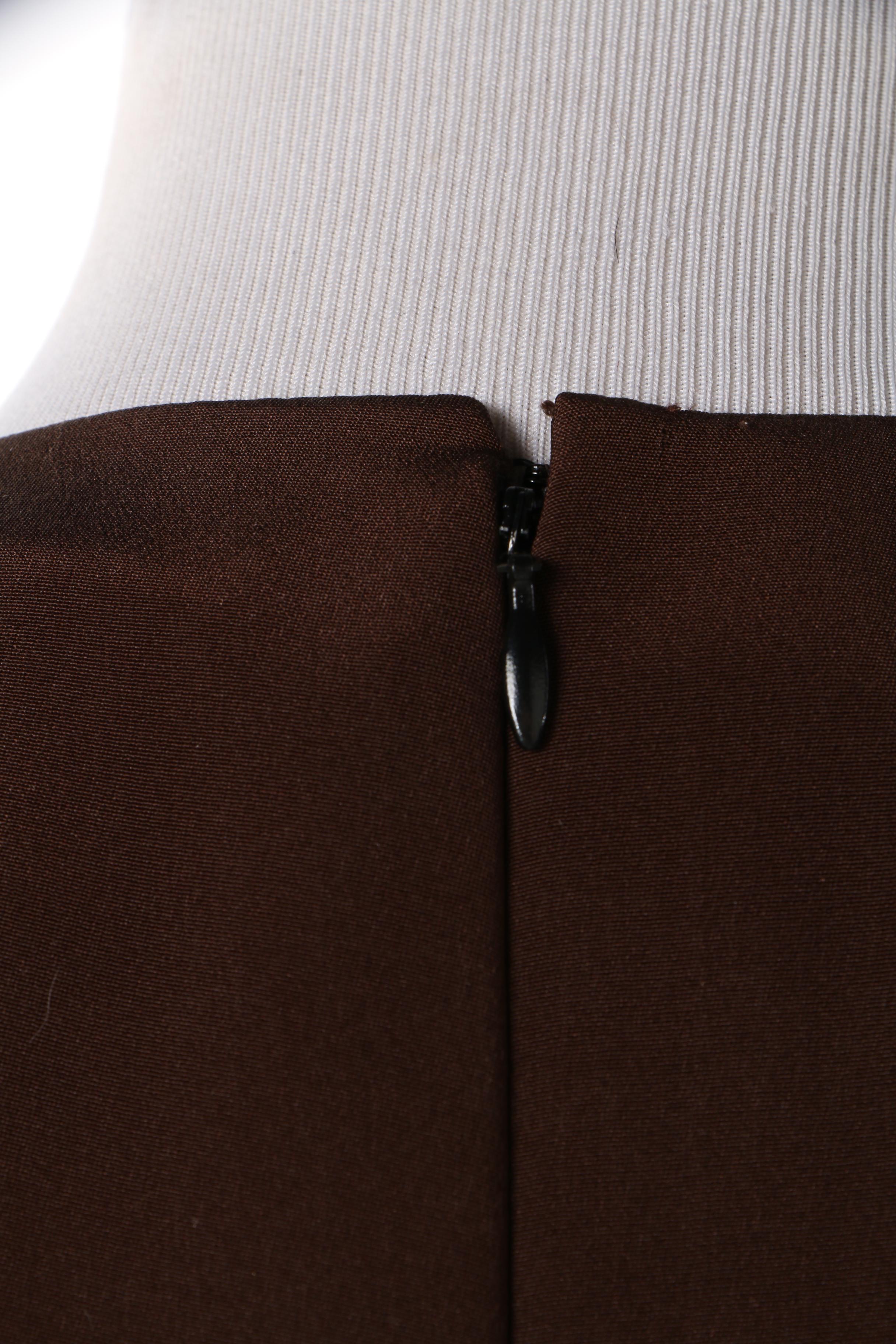 1980s Albert Nipon Cream Silk Skirt Suit and Richilene Brown Cocktail Dress