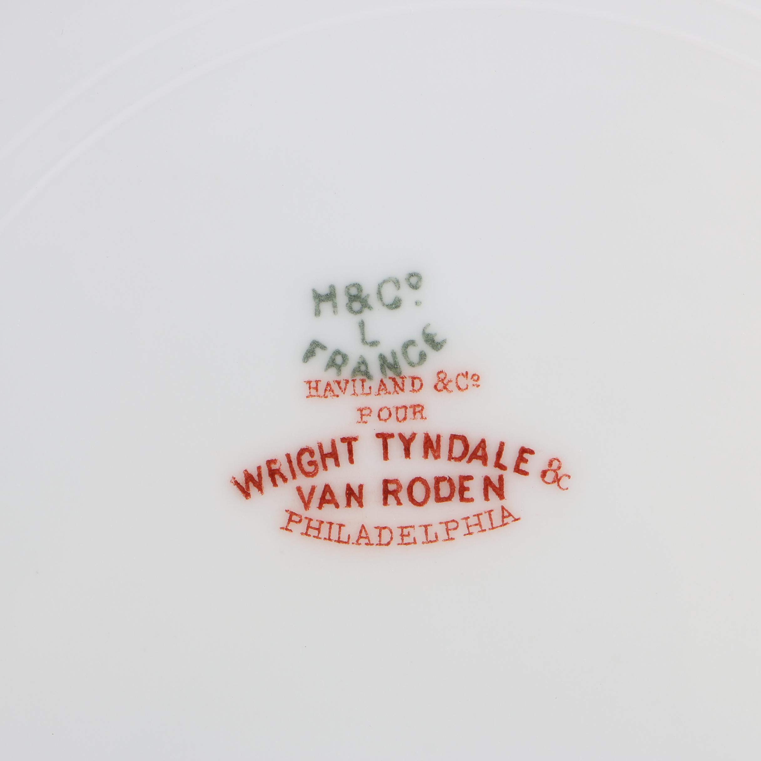 Antique Haviland & Co. for Wright, Tyndale & Van Roden Porcelain Plates