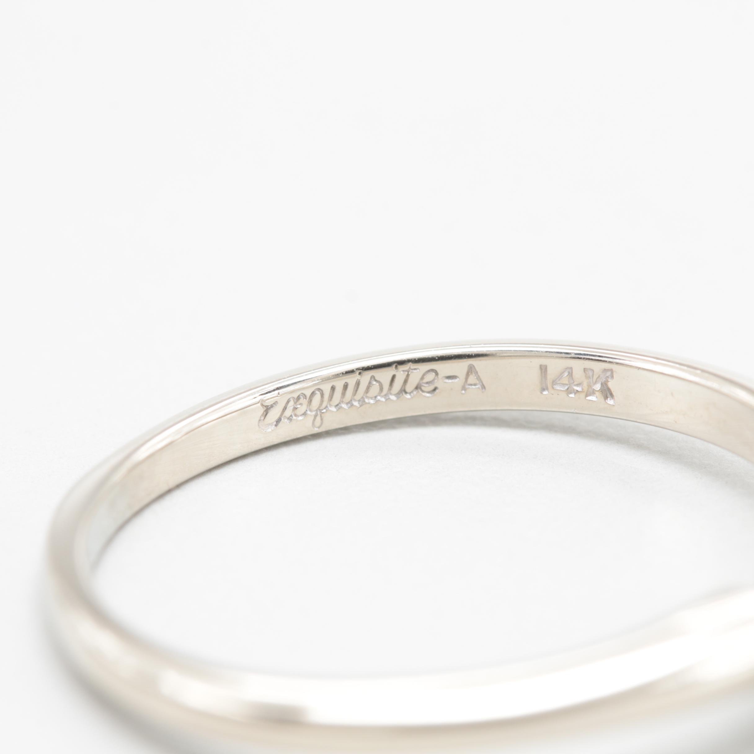 14K White Gold Diamond Solitaire Ring