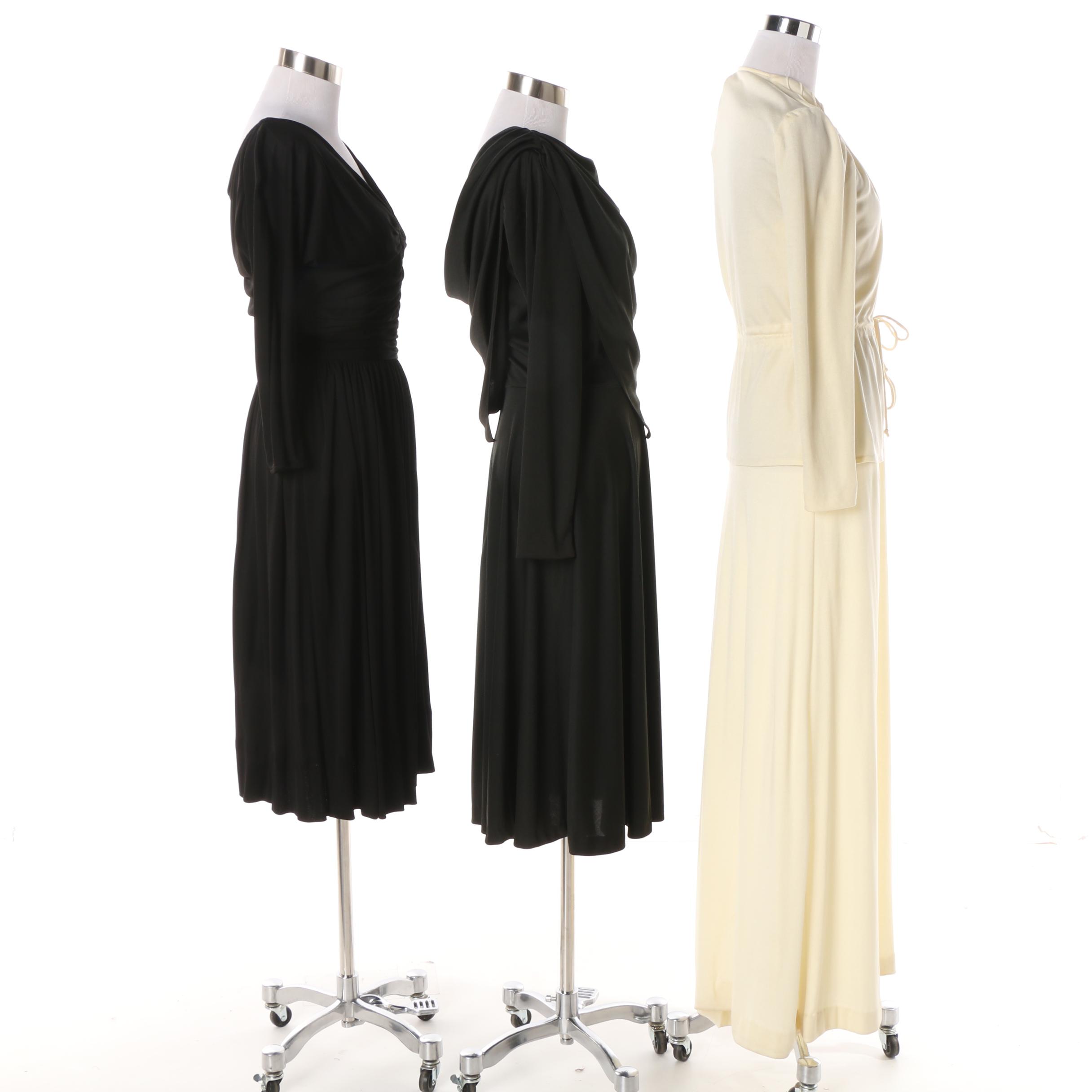 1970s Slinky Knit Disco Maxi Dresses