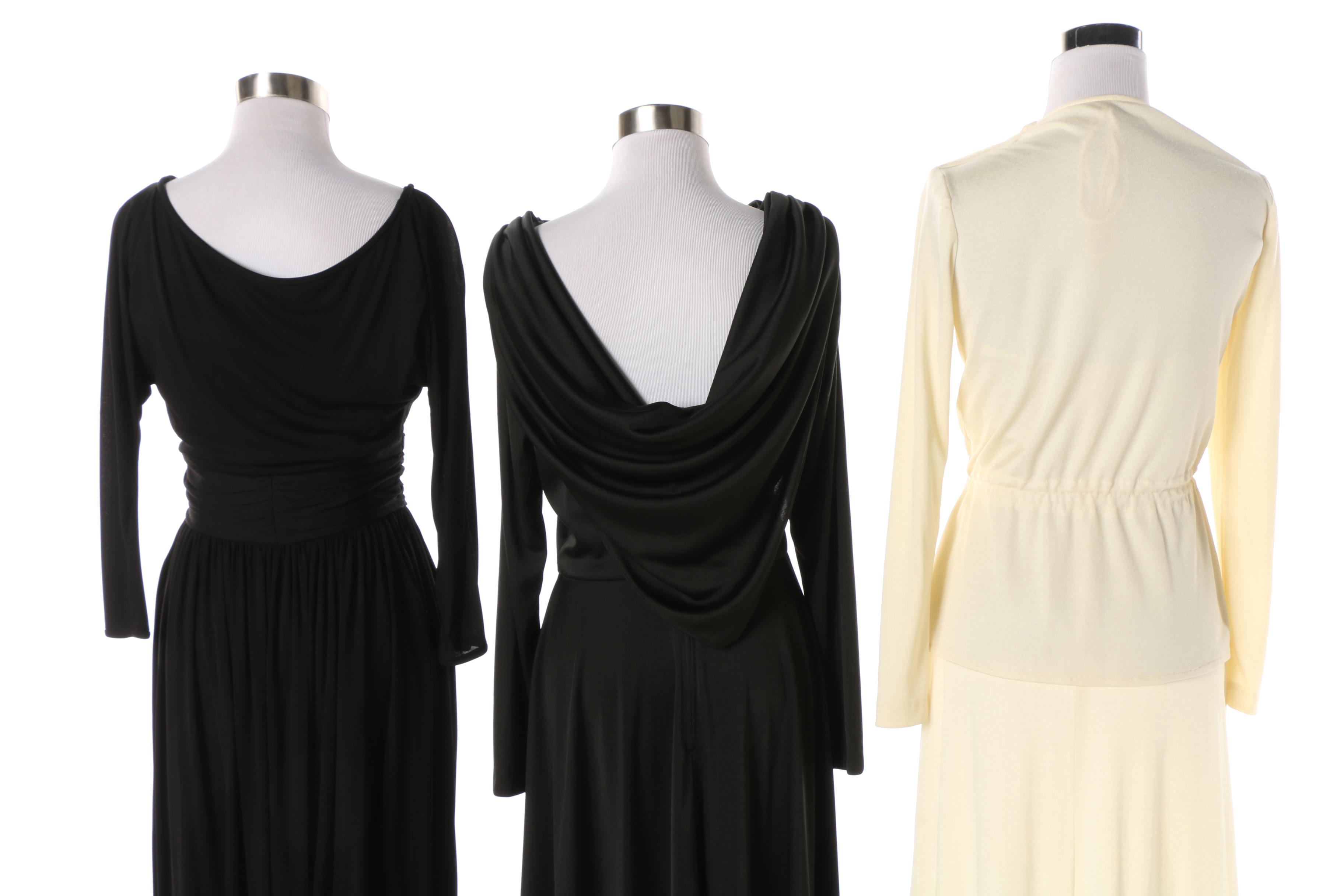 1970s Slinky Knit Disco Maxi Dresses