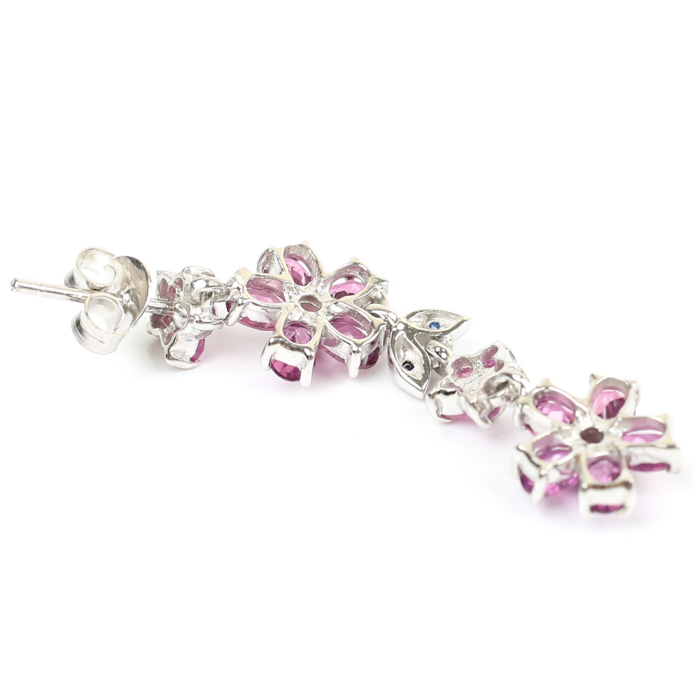 Sterling Silver Tourmaline and Multi-Gemstone Dangle Earrings