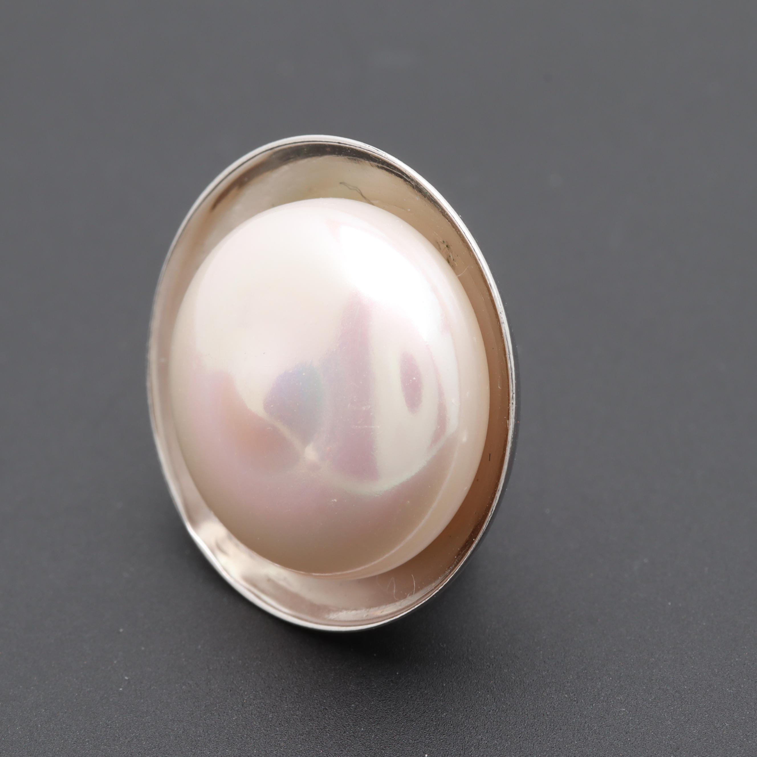 Sterling Silver Cultured Pearl Slide Pendant