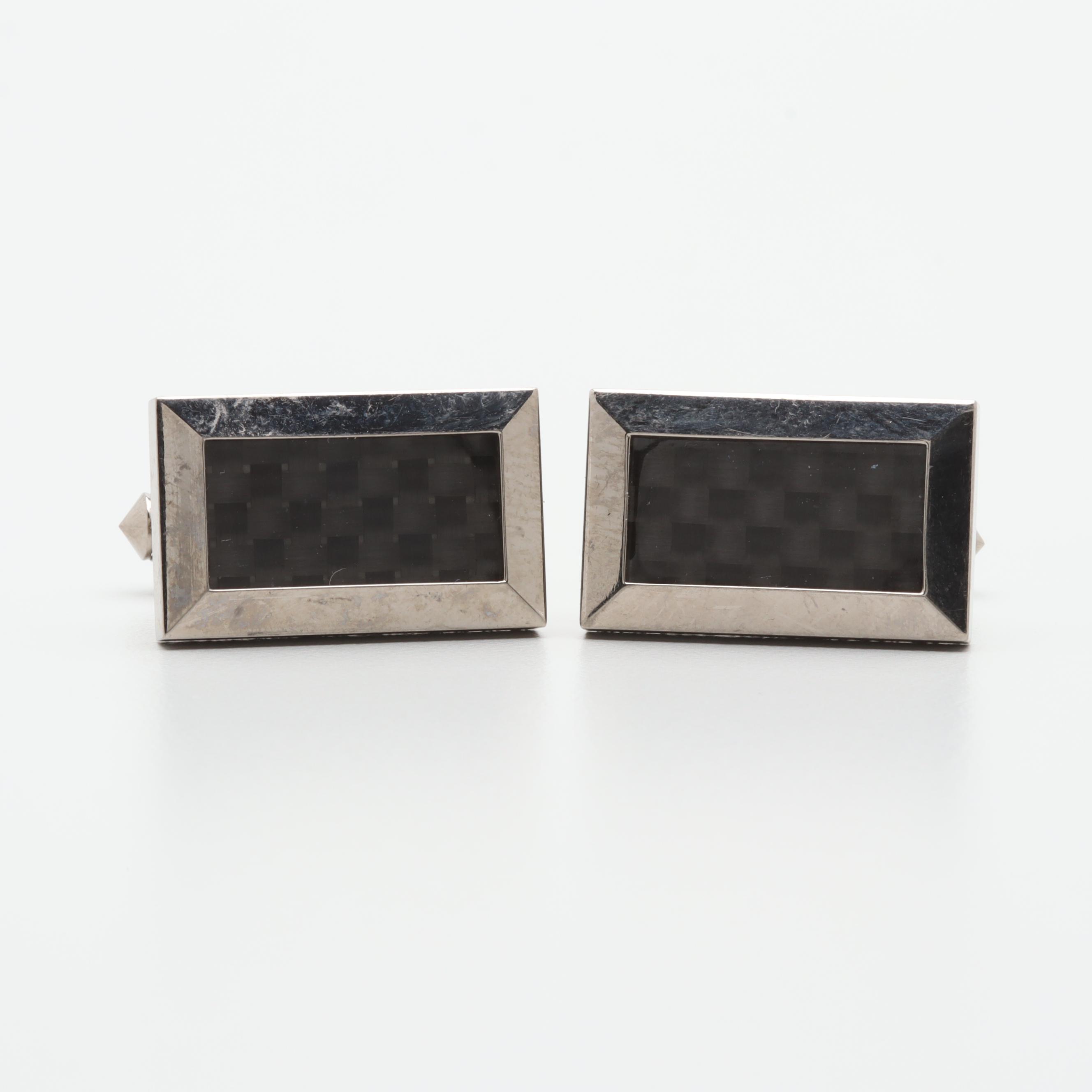 Revv Titanium with Woven Inlay Cufflinks