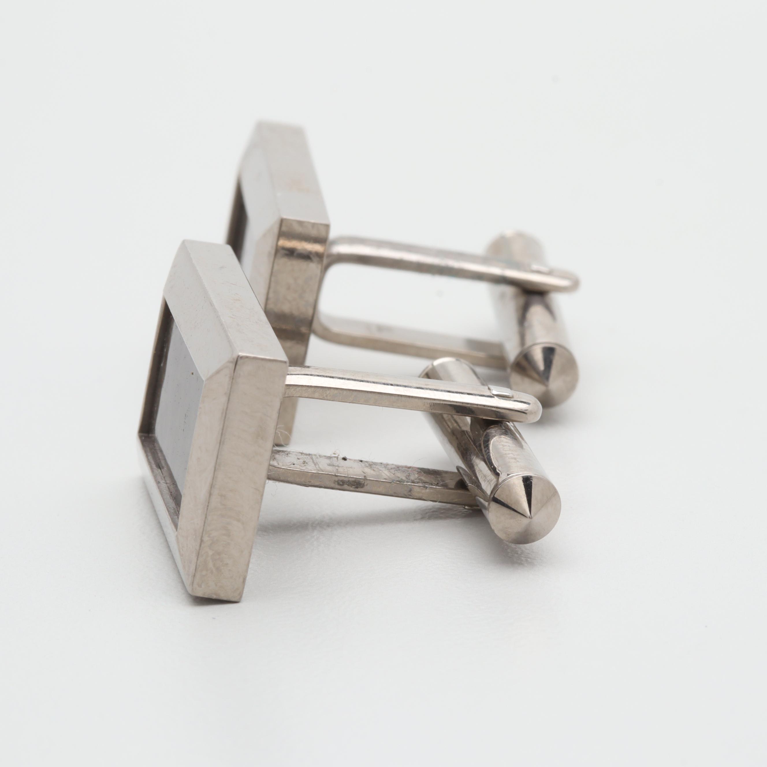 Revv Titanium with Woven Inlay Cufflinks