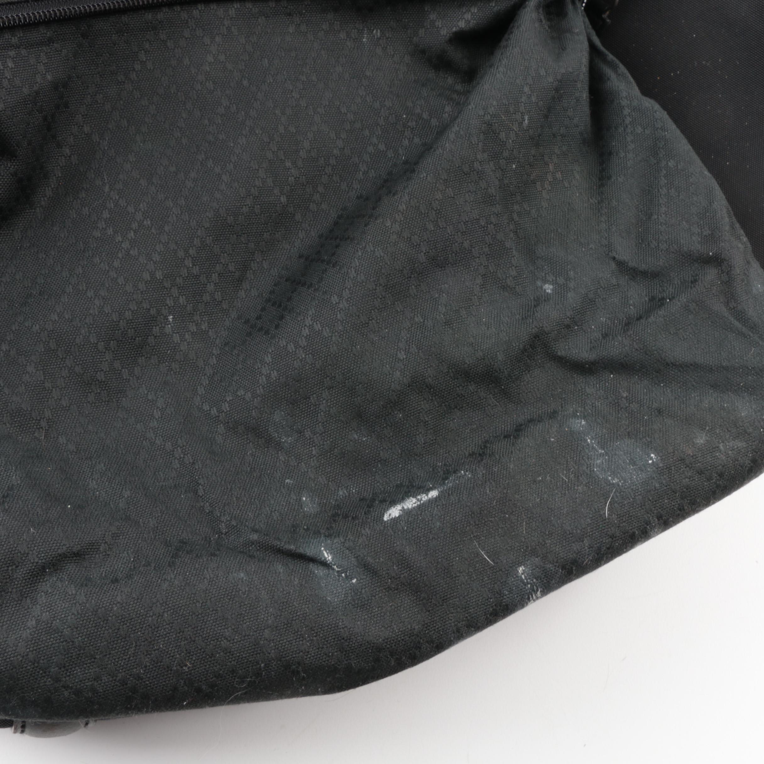 Gucci Black Canvas Duffel Bag with Leather Trim