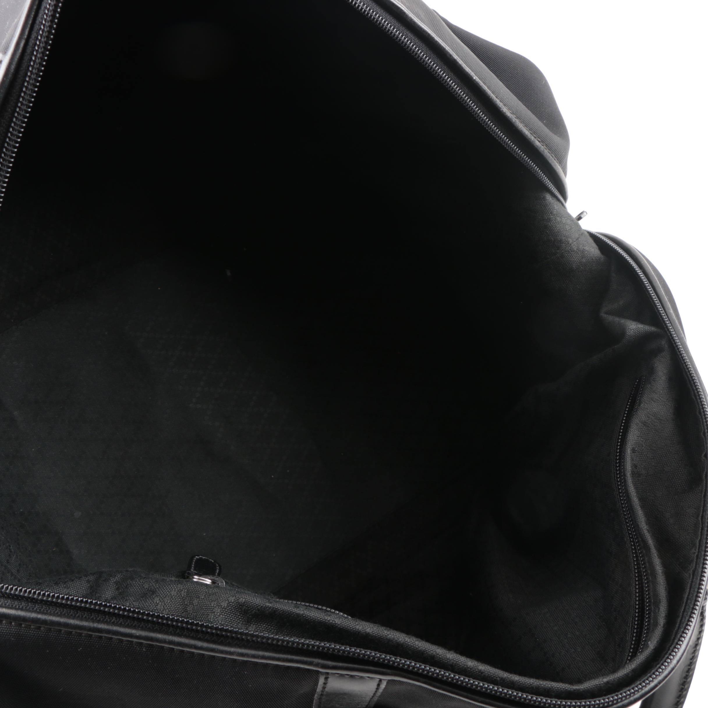 Gucci Black Canvas Duffel Bag with Leather Trim