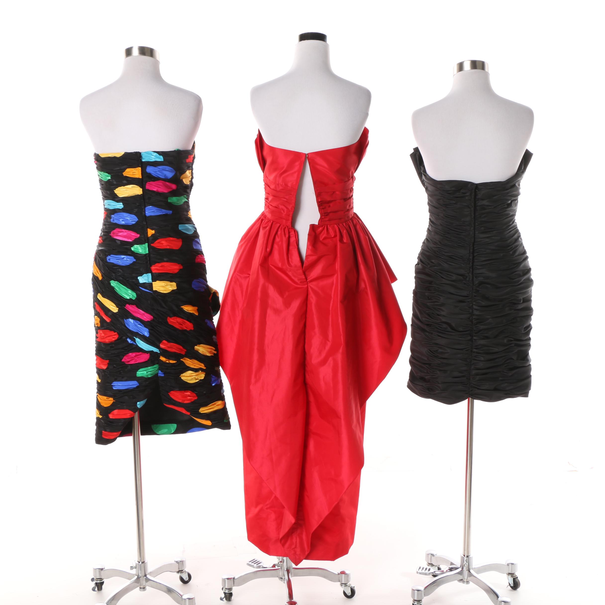 1980s Victor Costa, Fred Hayman Beverly Hills and Chris Kole Evening Dresses