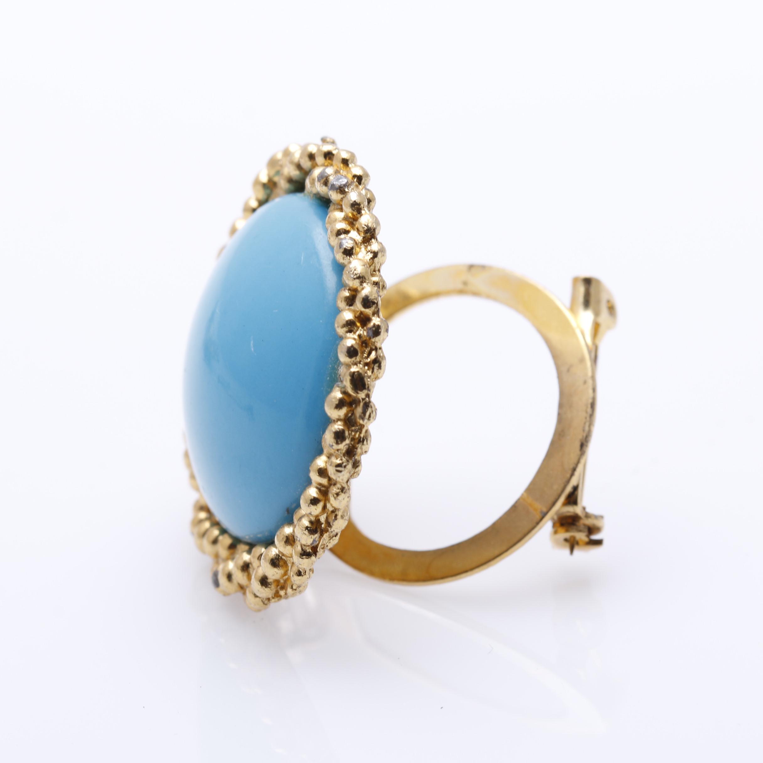 Vintage Jewelry With Turquoise Beads and Glass Including Miriam Haskell