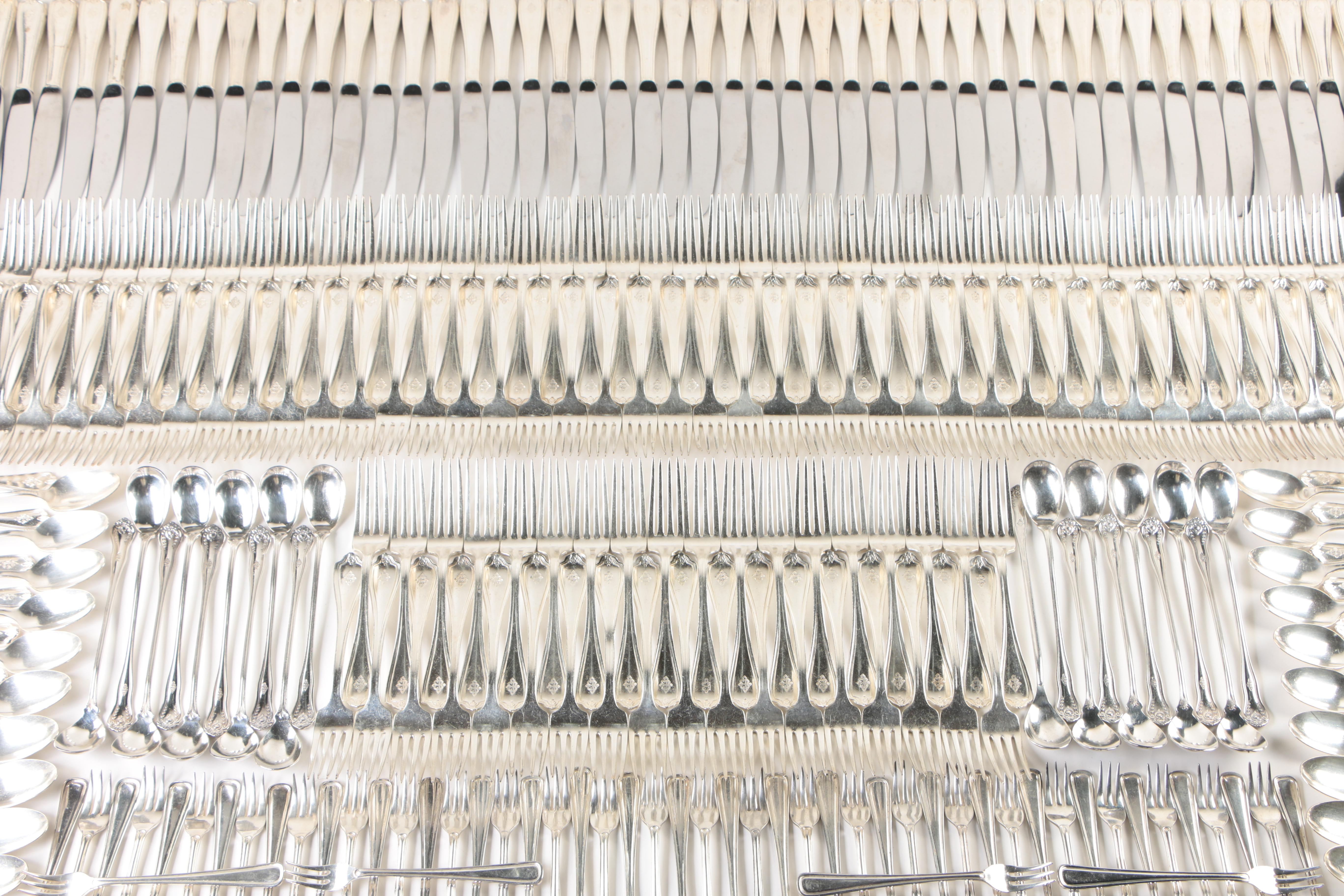 Large Collection of International Silver Co. "Grecian" Silver Plate Flatware