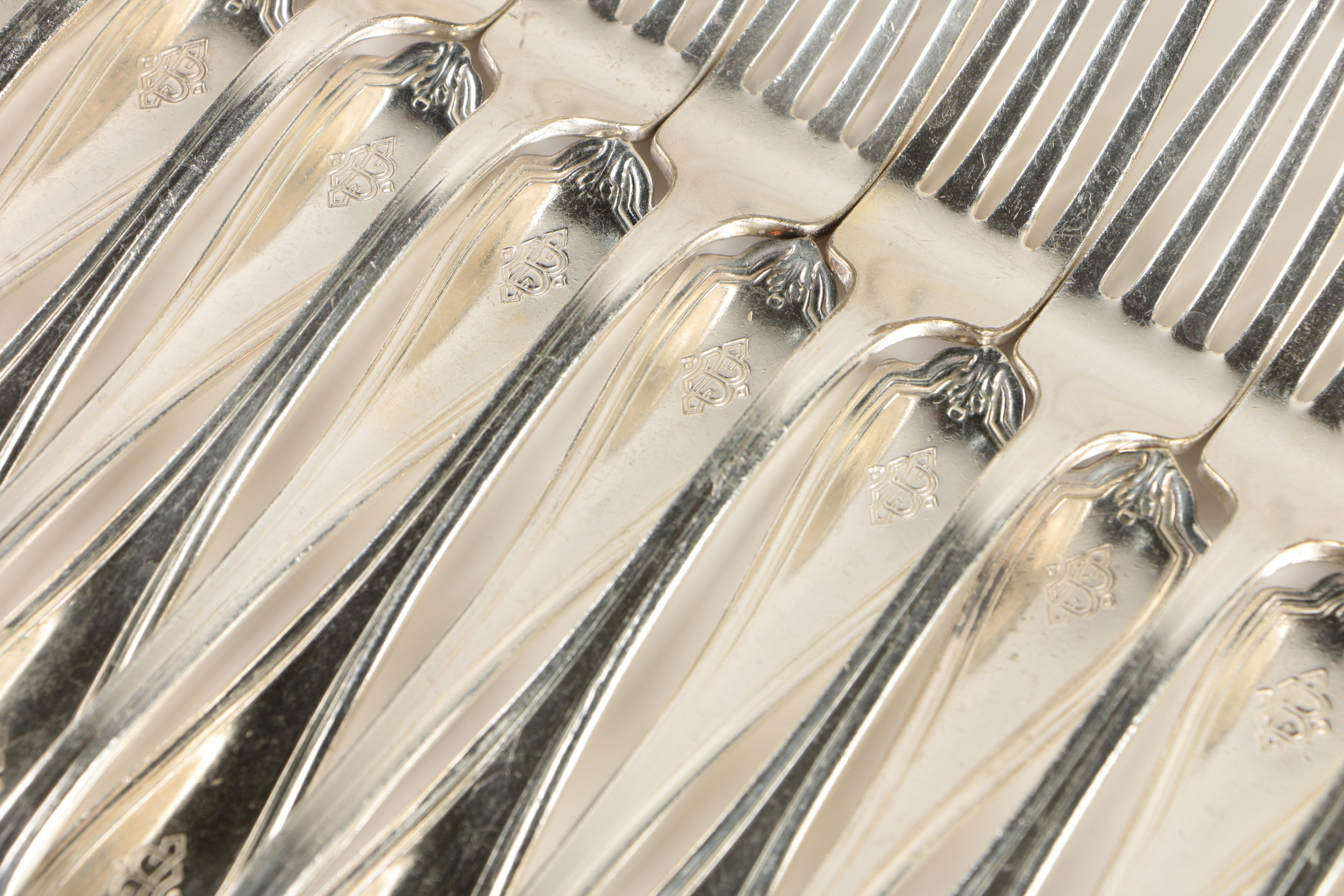 Large Collection of International Silver Co. "Grecian" Silver Plate Flatware
