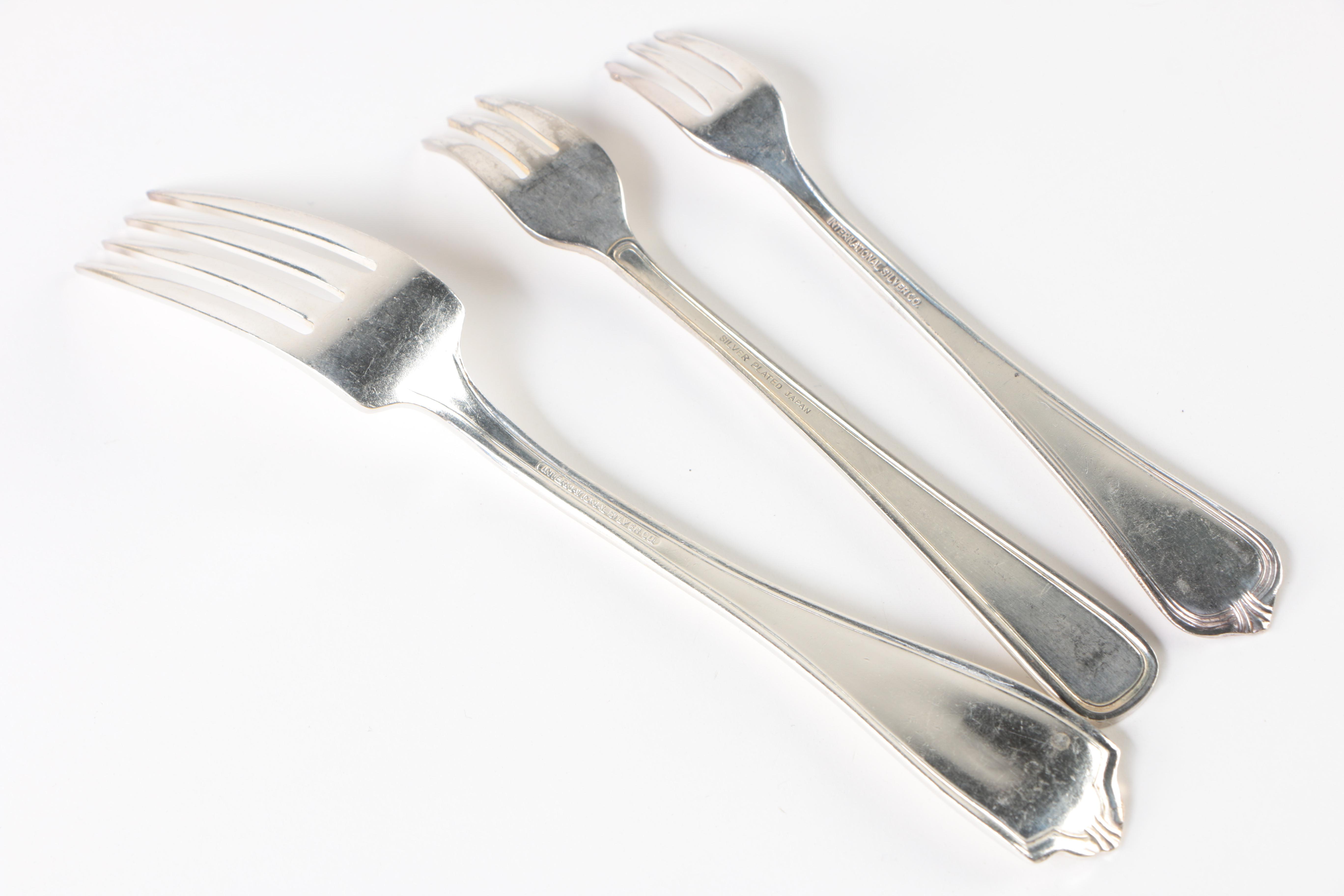 Large Collection of International Silver Co. "Grecian" Silver Plate Flatware