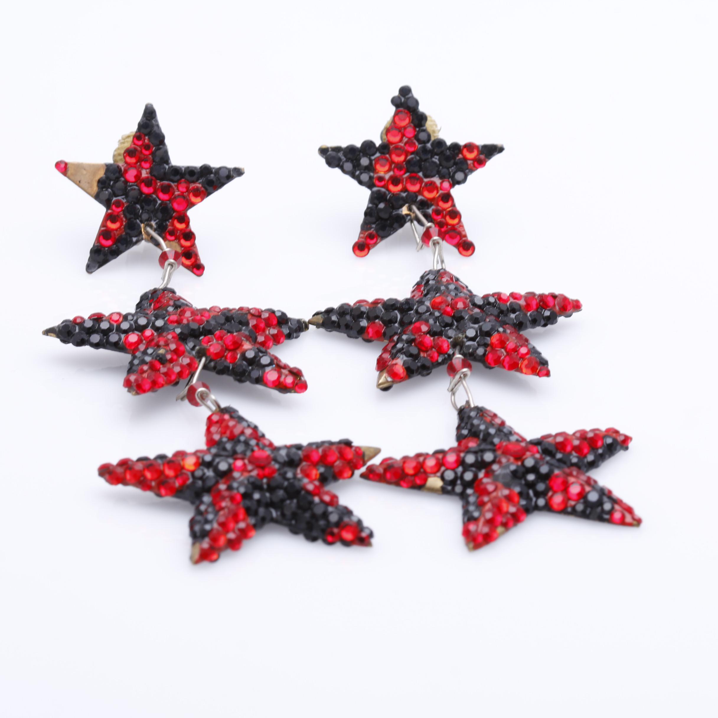 1980s Richard Kerr Rhinestone Earrings