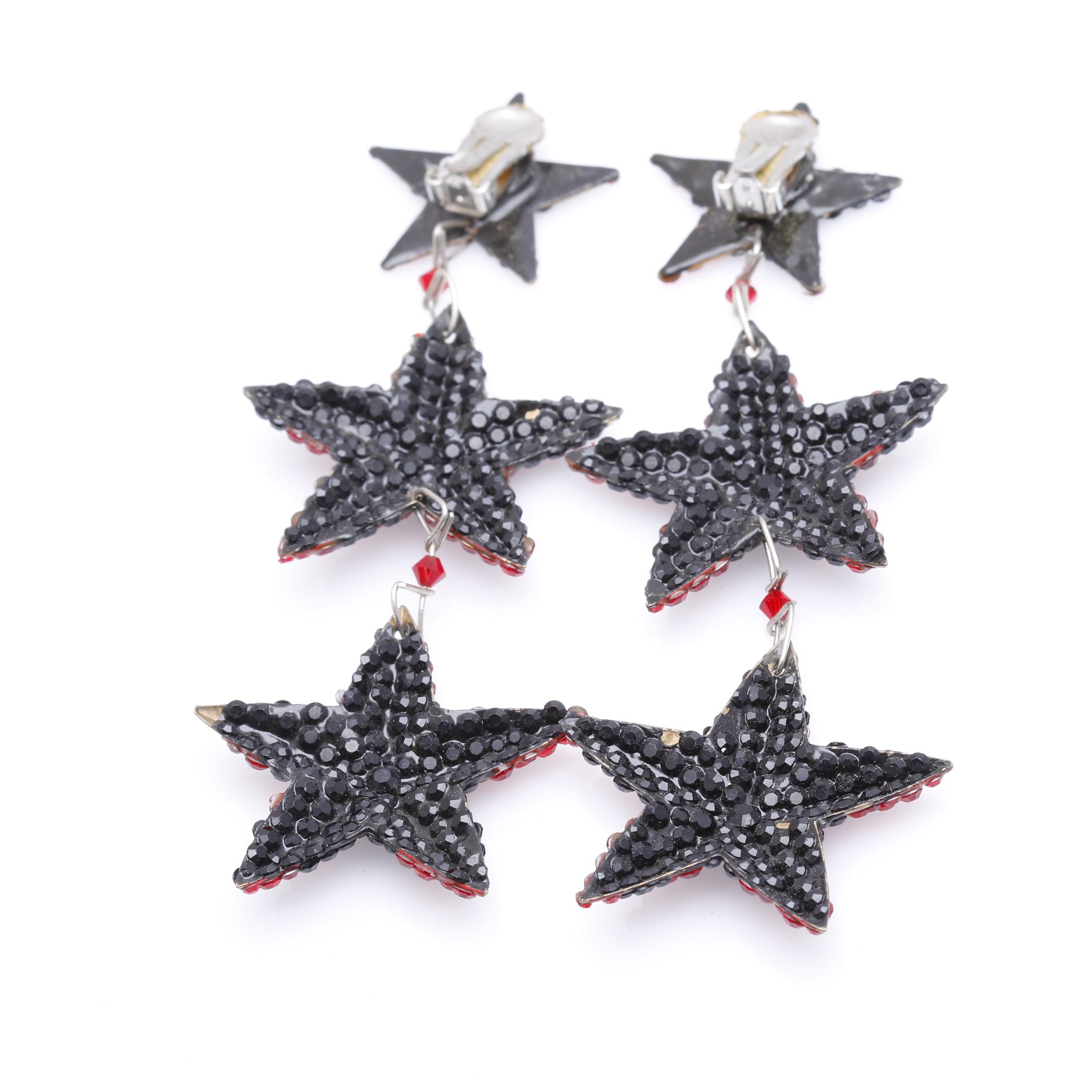 1980s Richard Kerr Rhinestone Earrings