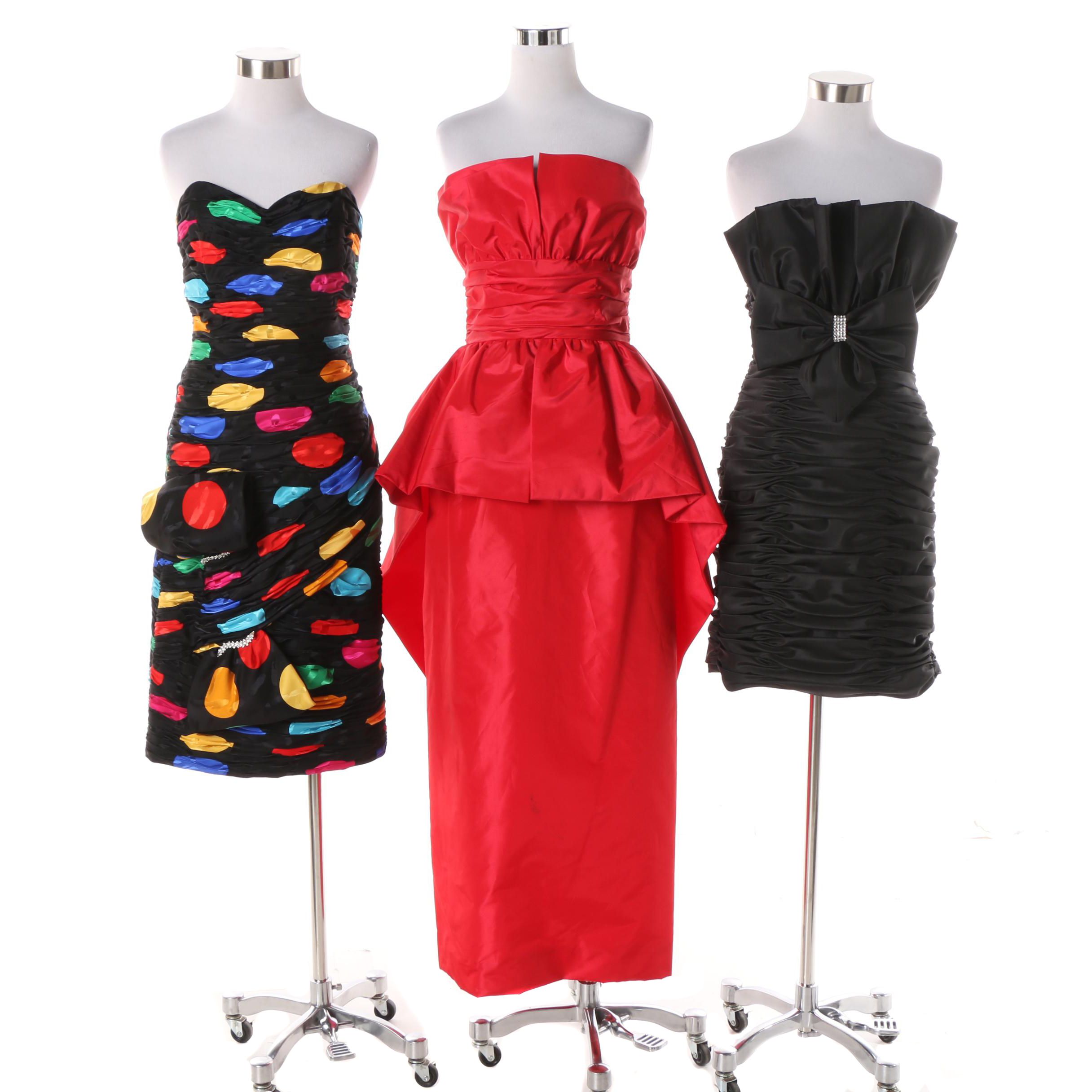 1980s Victor Costa, Fred Hayman Beverly Hills and Chris Kole Evening Dresses