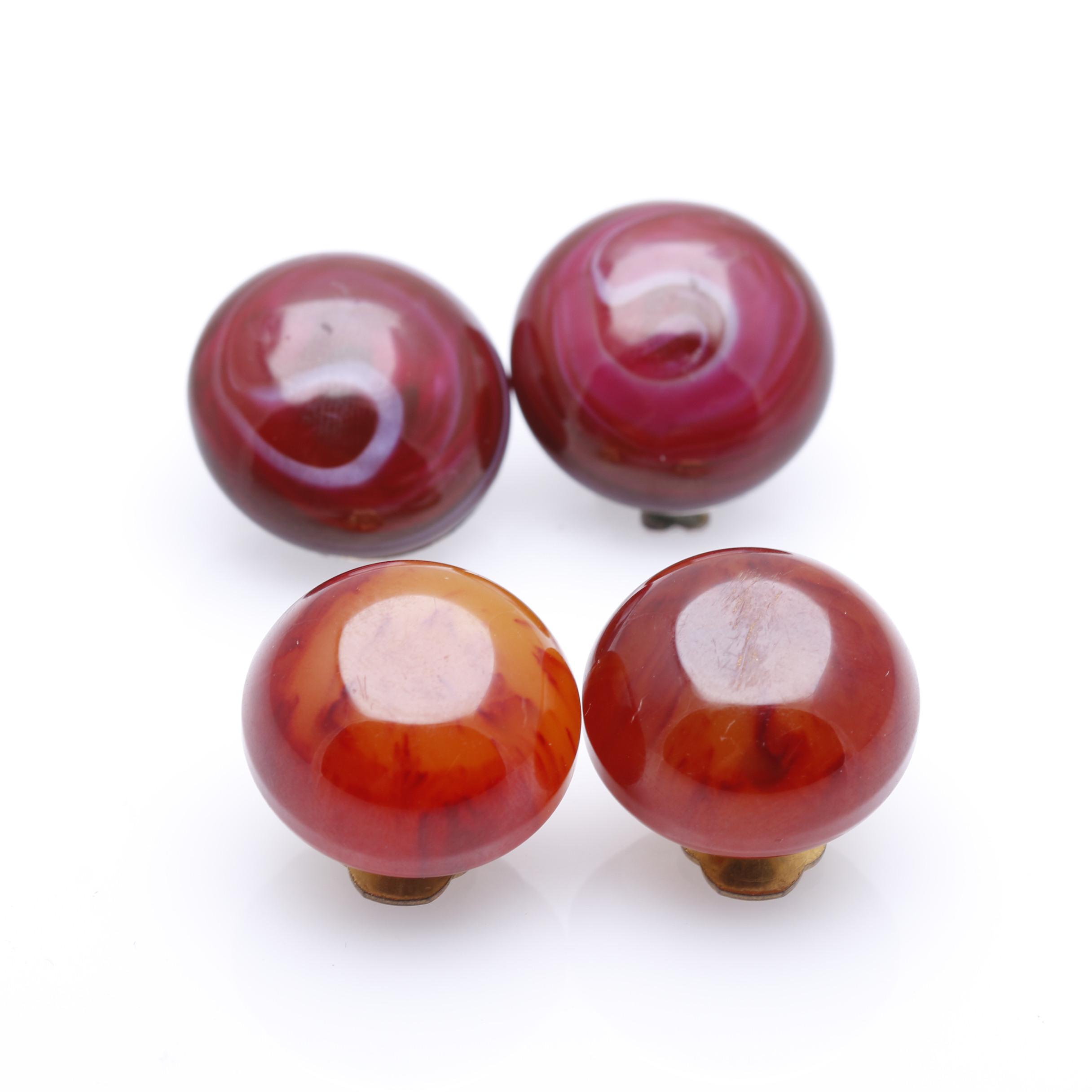 1960s Christian Dior & Hattie Carnegie Gripoix Glass Clip Earrings