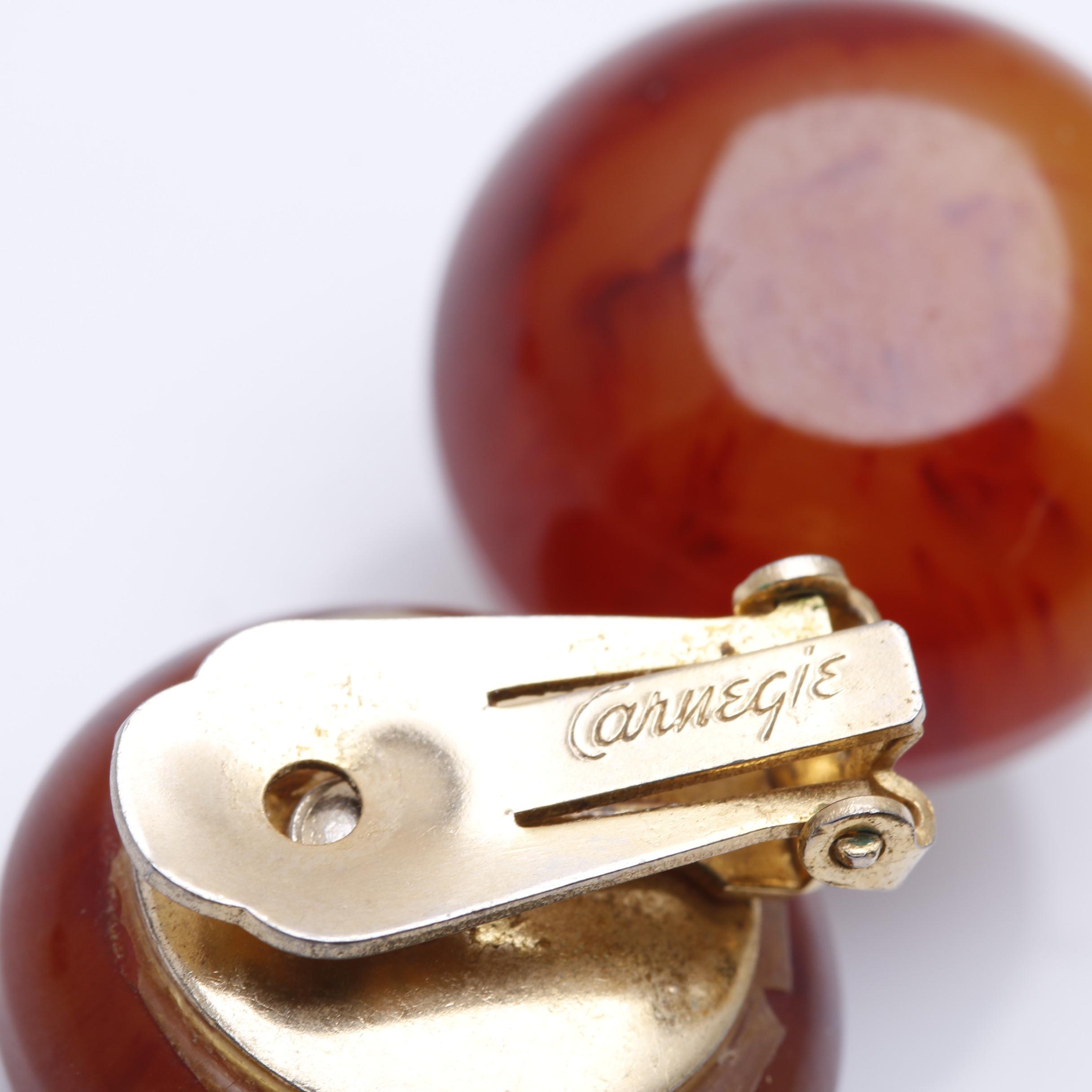 1960s Christian Dior & Hattie Carnegie Gripoix Glass Clip Earrings