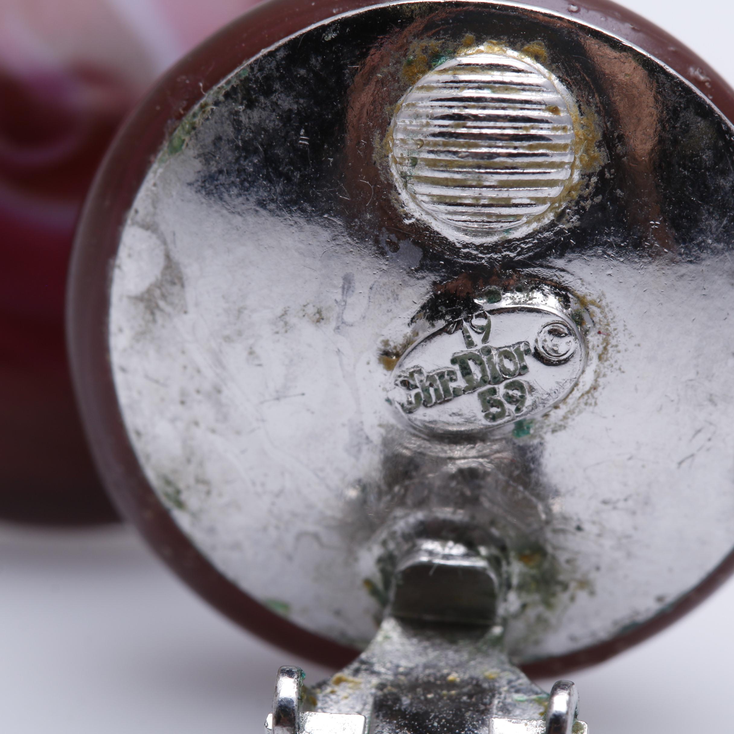 1960s Christian Dior & Hattie Carnegie Gripoix Glass Clip Earrings