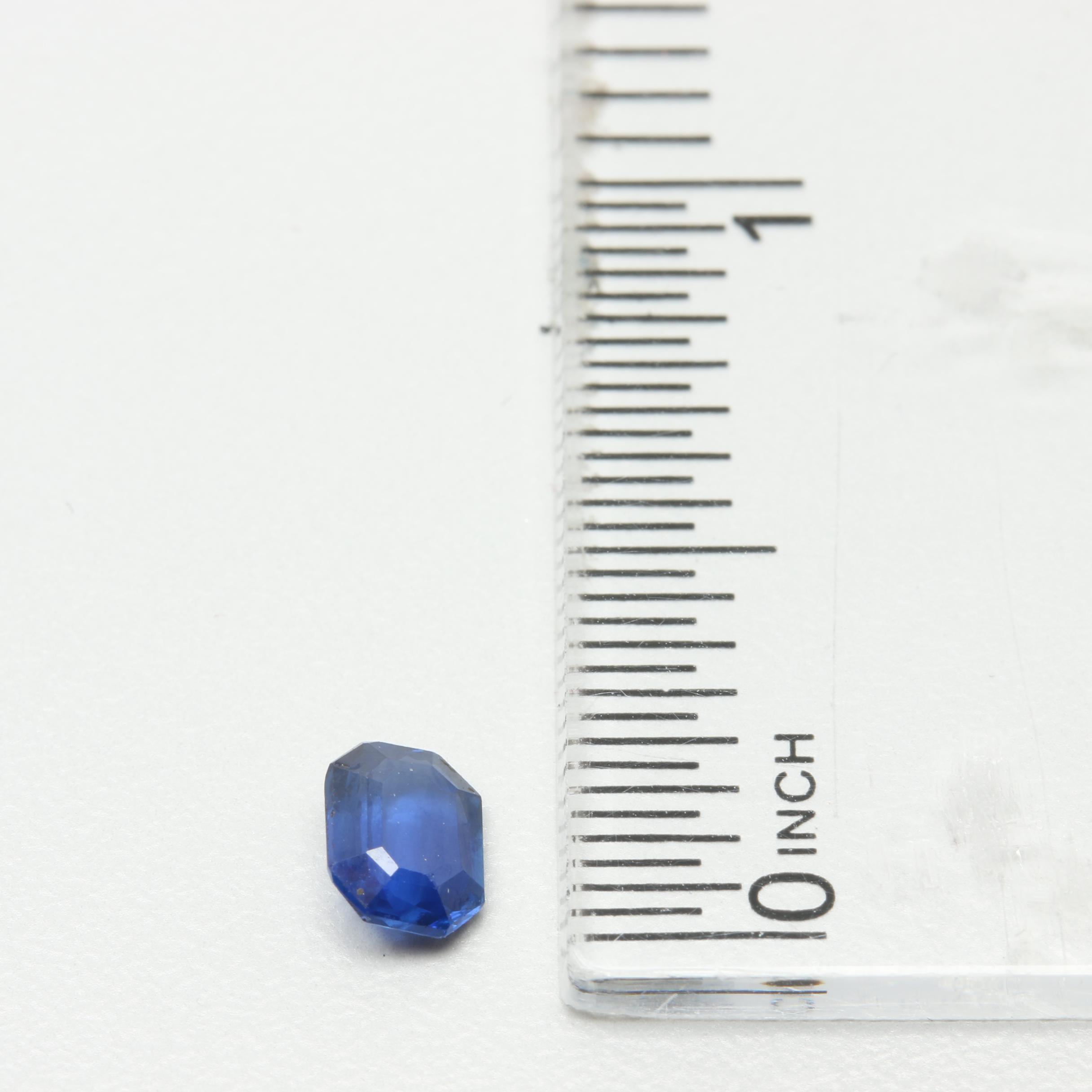 14K White Gold Ring Mounting with Loose Blue Sapphire