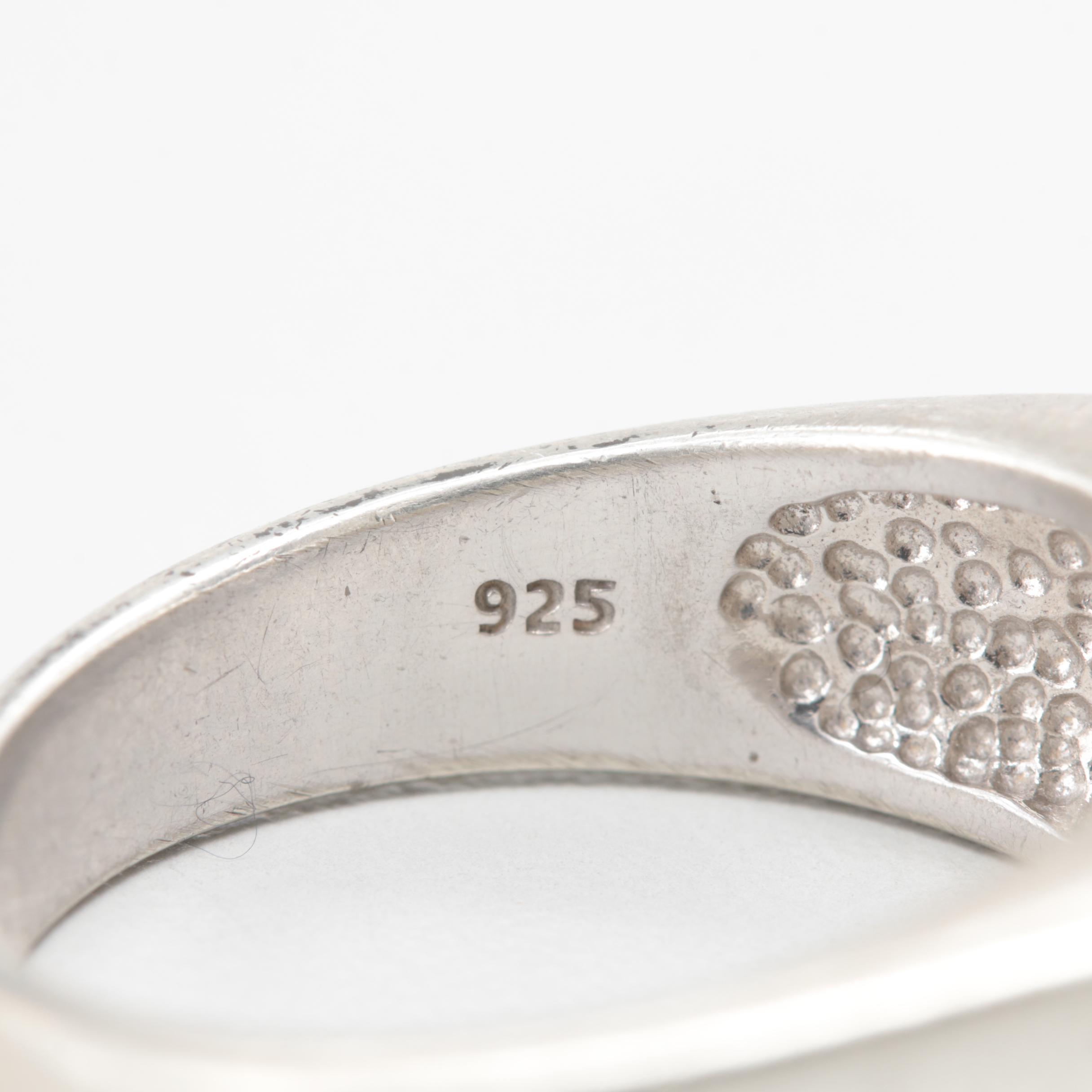 Sterling Silver Black Onyx and Diamond Ring