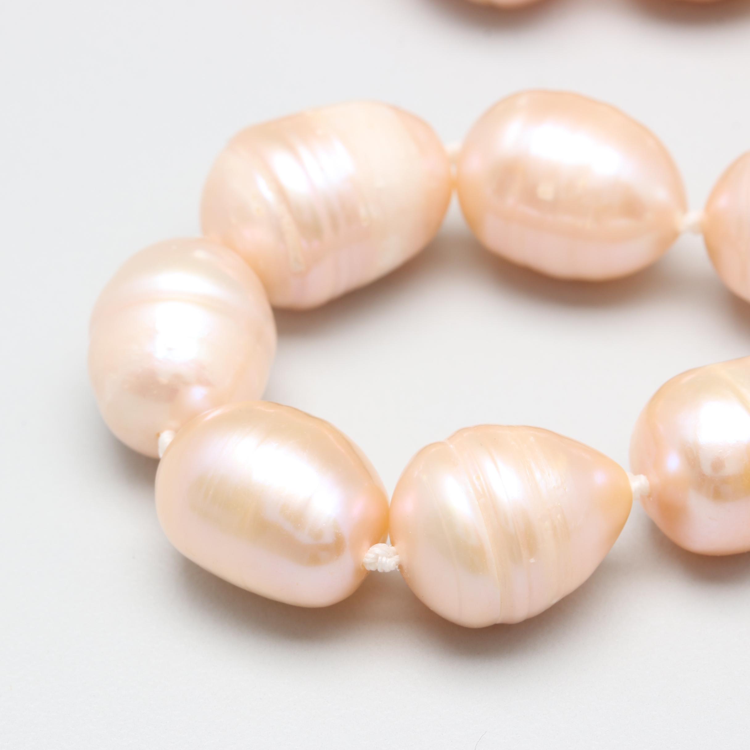 14K Yellow Gold Cultured Pearl Necklace