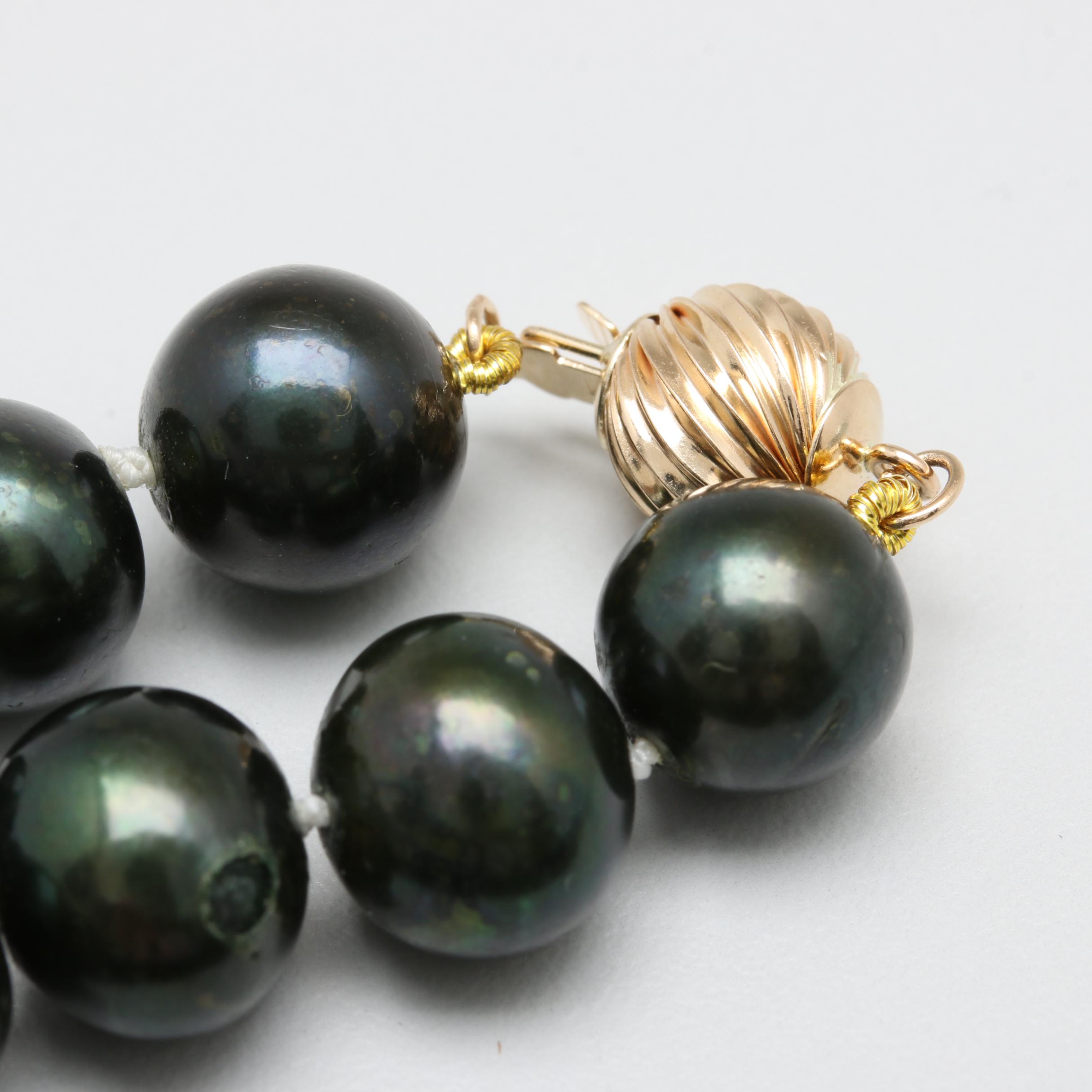 14K Yellow Gold Cultured Pearl Necklace