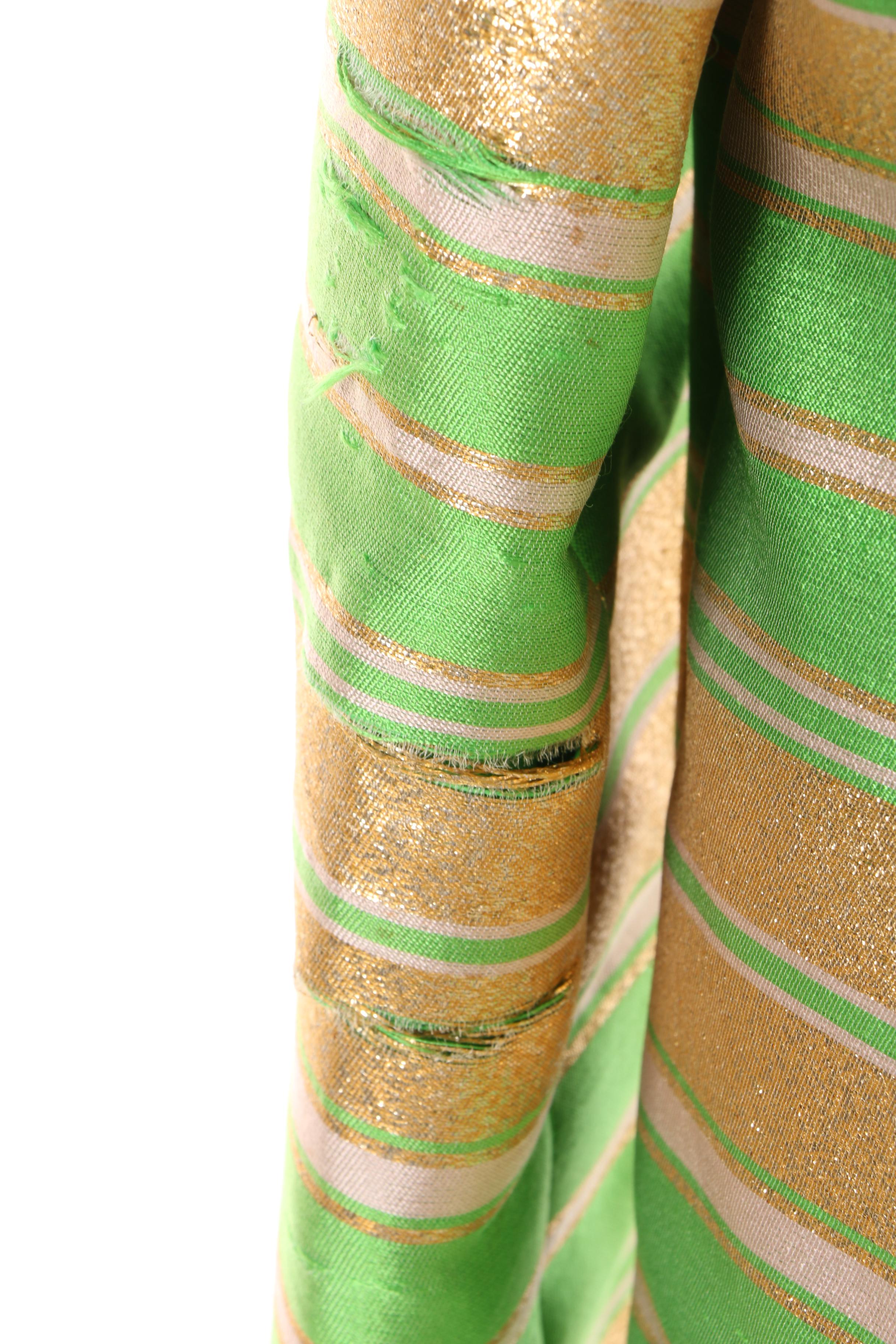 1960s Apple Green and Gold Lamé Cocktail Dress and Coat