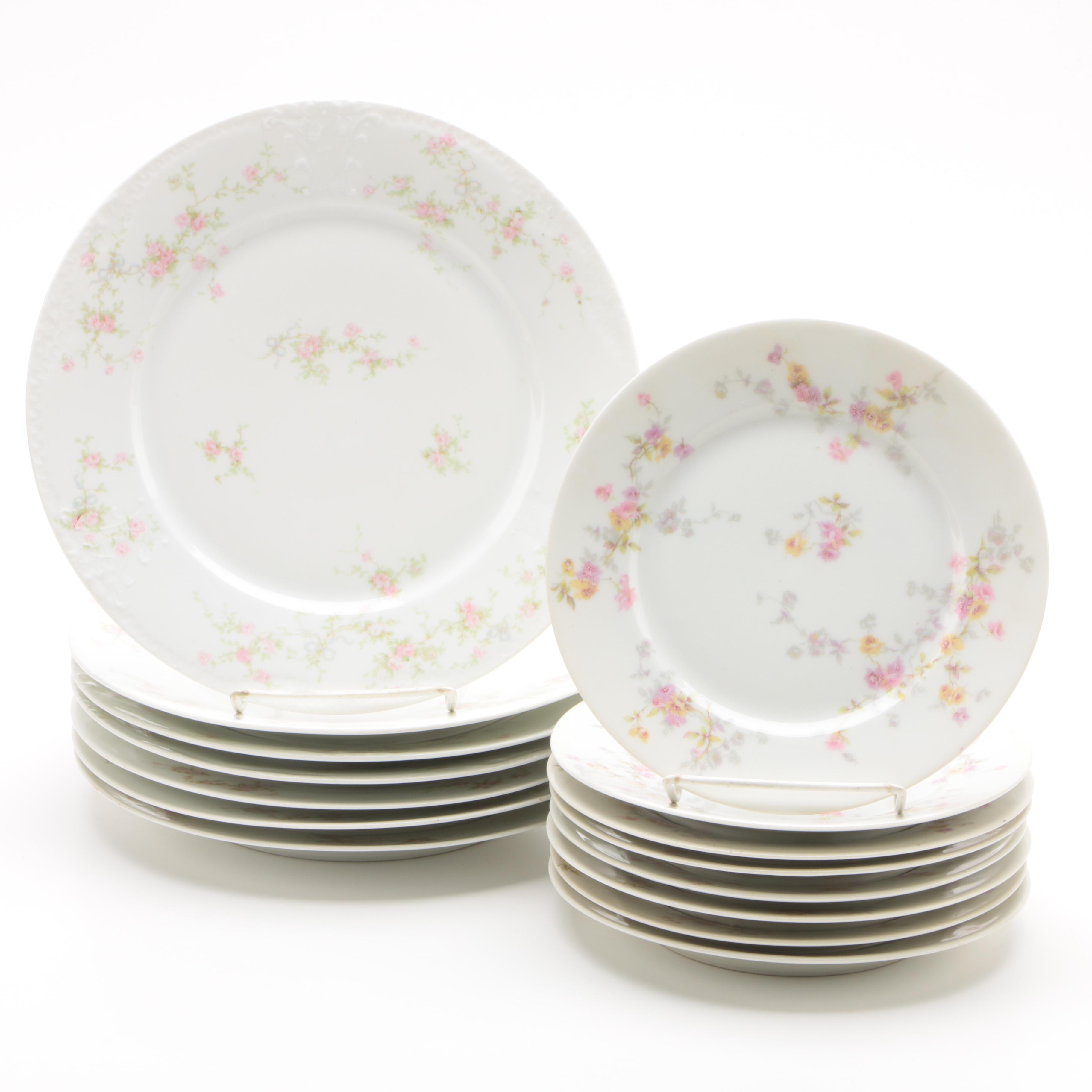 Vintage Theodore Haviland Porcelain Dinner and Dessert Plates featuring "Marie"