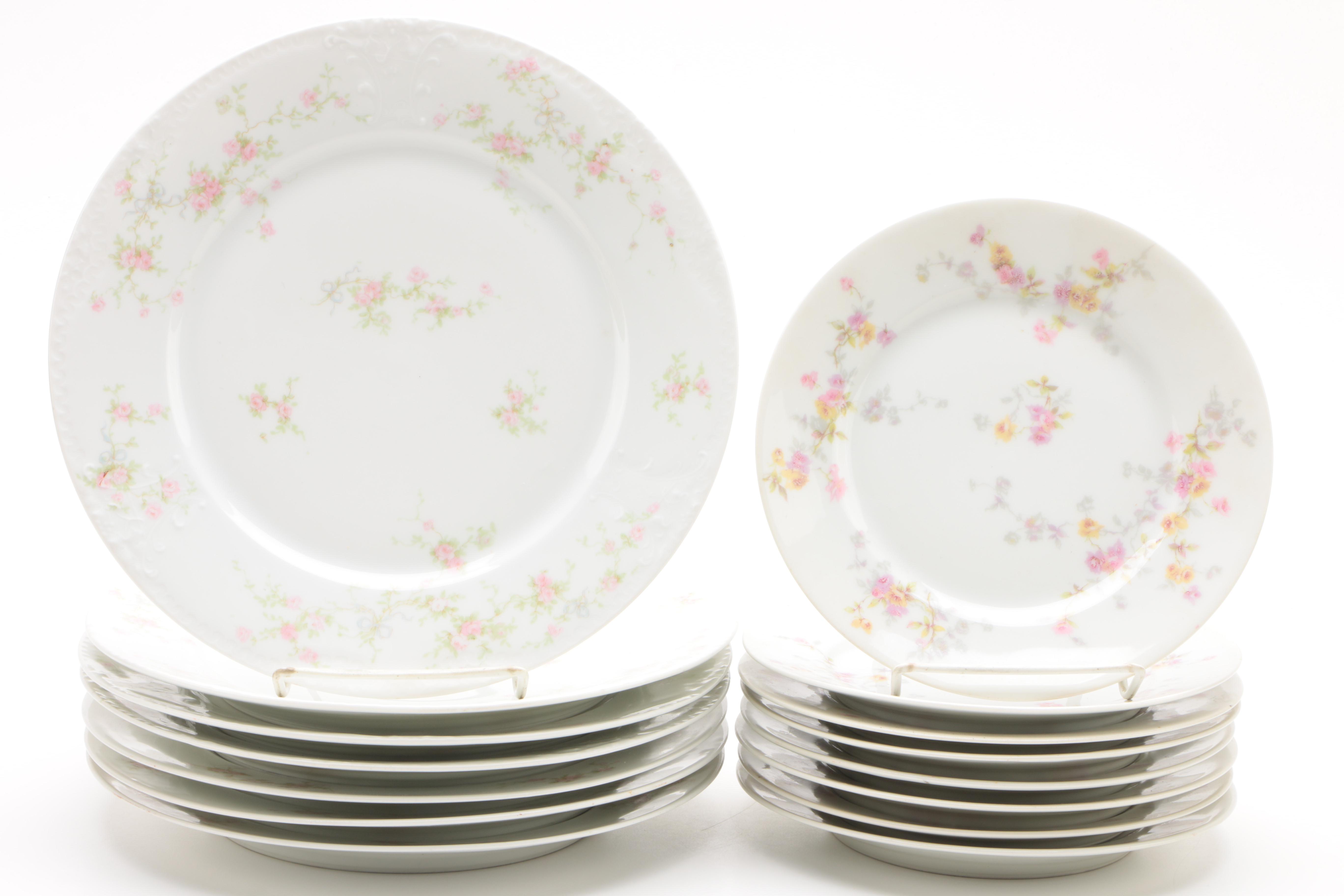 Vintage Theodore Haviland Porcelain Dinner and Dessert Plates featuring "Marie"