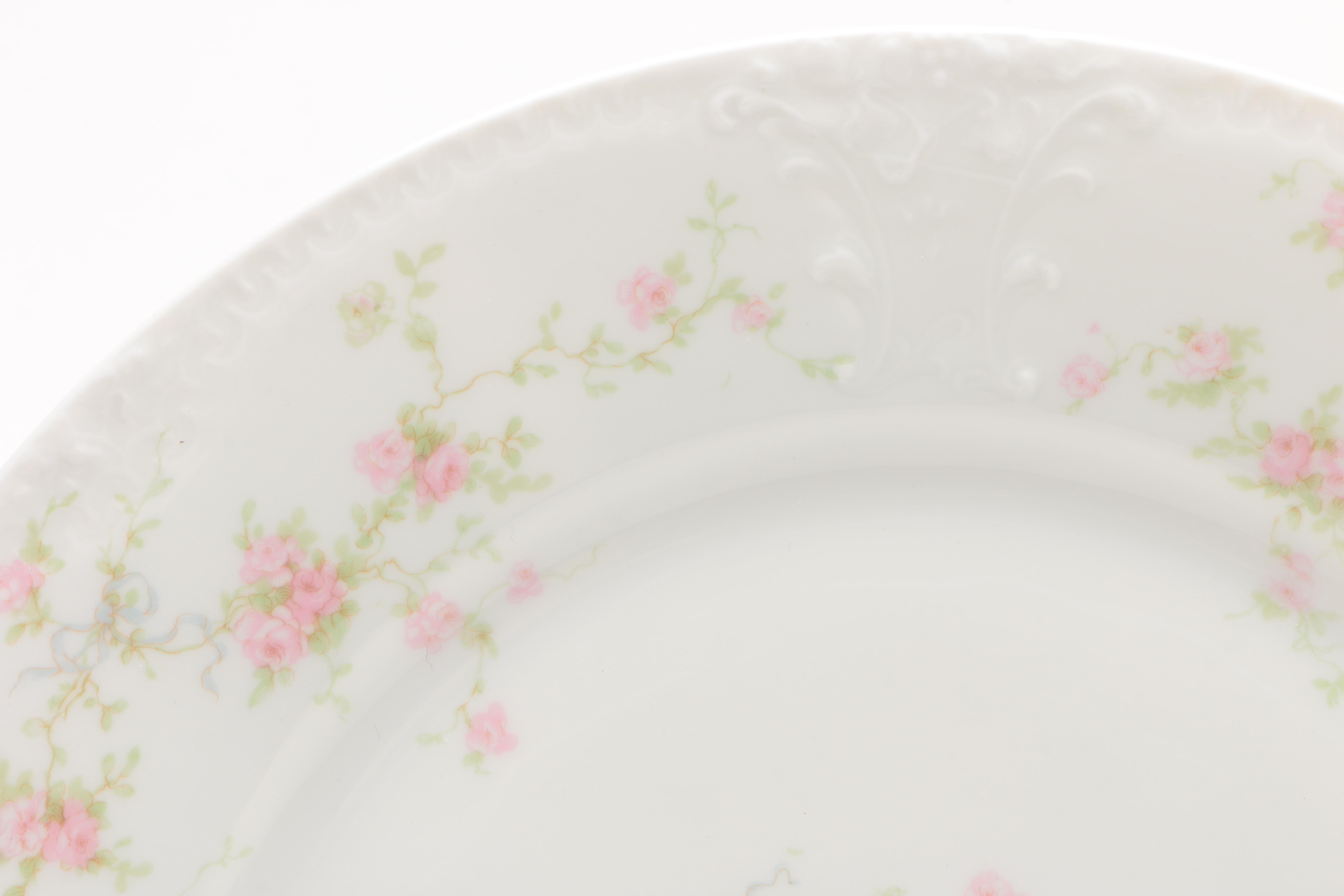 Vintage Theodore Haviland Porcelain Dinner and Dessert Plates featuring "Marie"