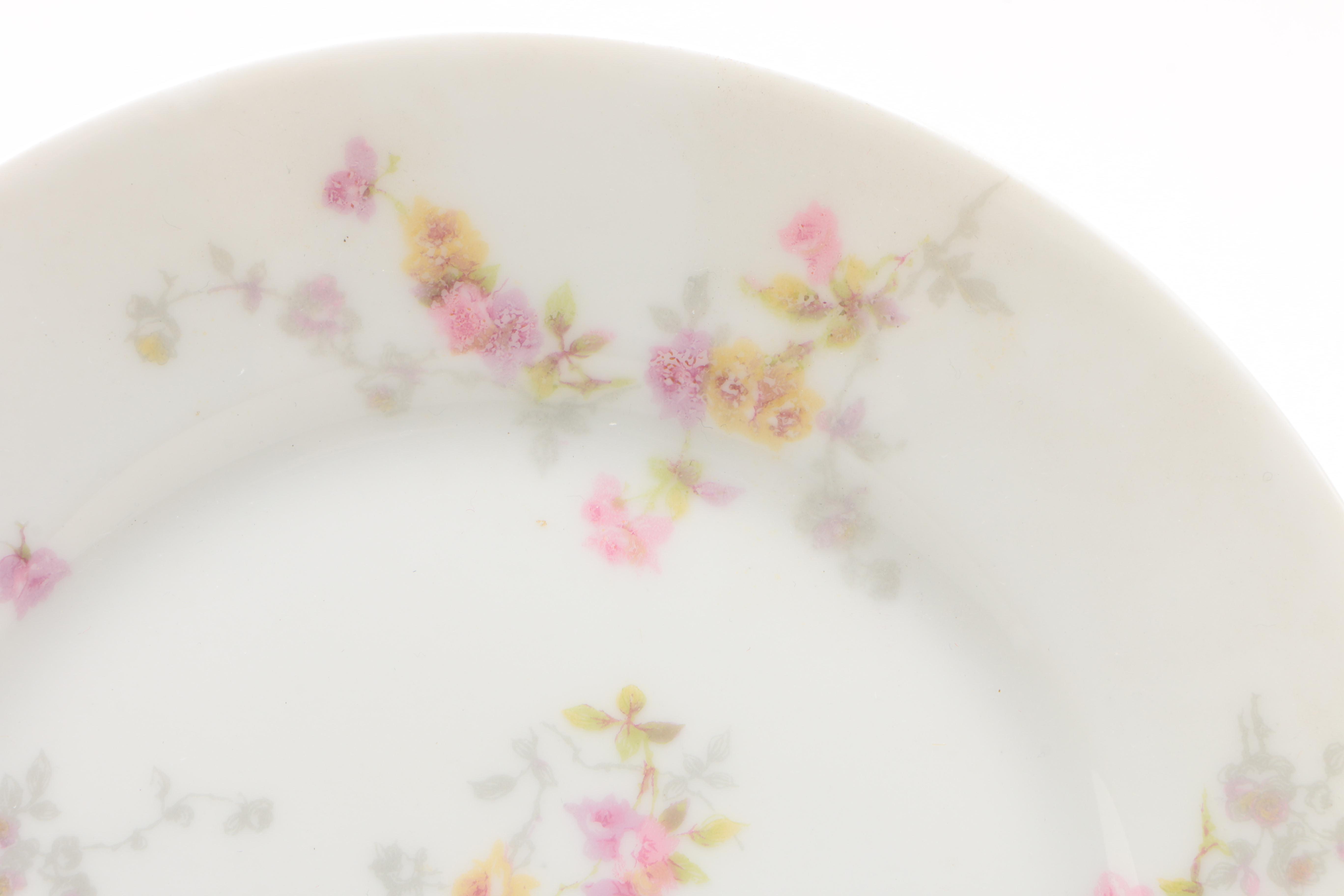 Vintage Theodore Haviland Porcelain Dinner and Dessert Plates featuring "Marie"