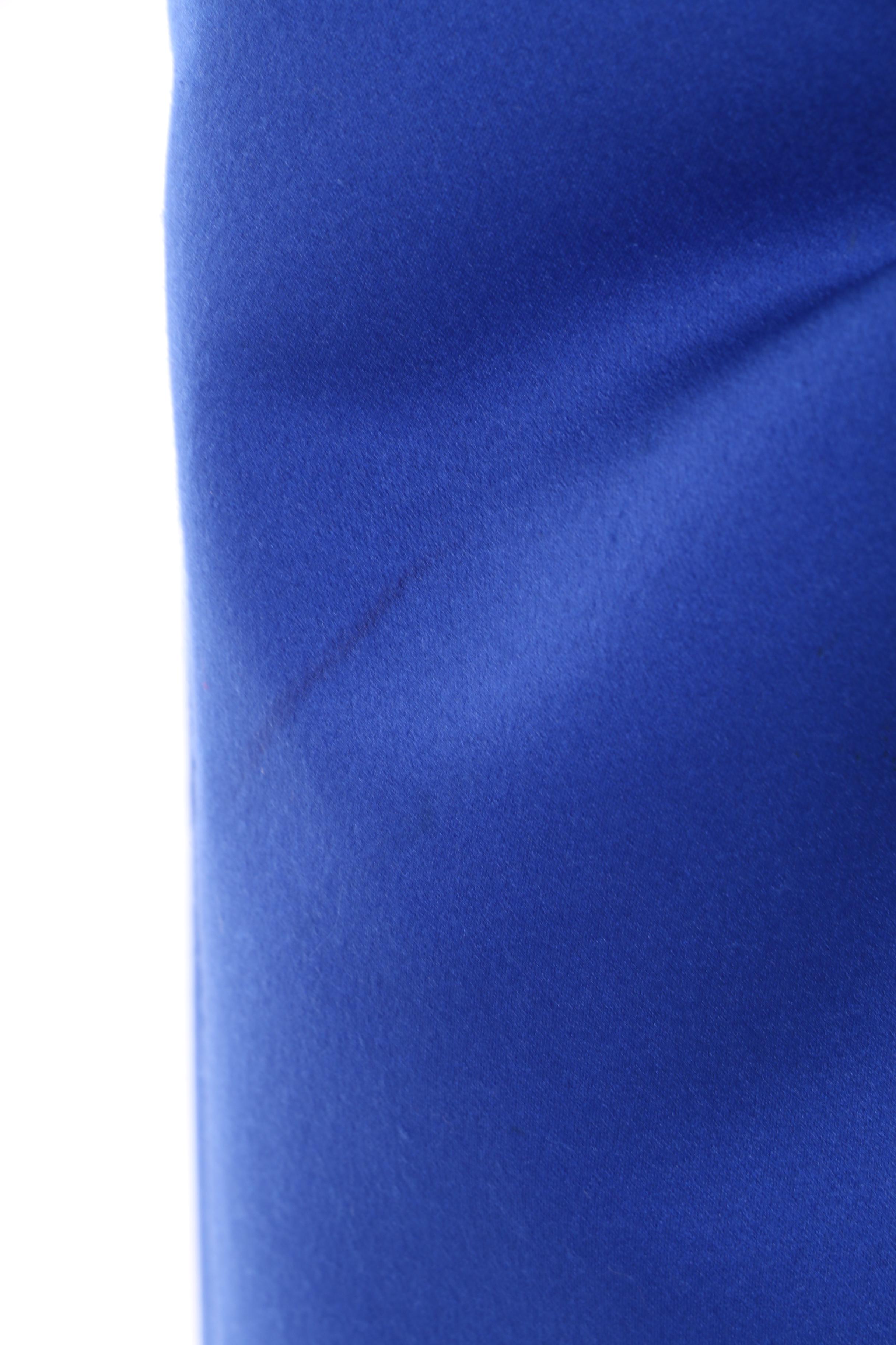 1980s Victor Costa Ultramarine Strapless Cocktail Dress