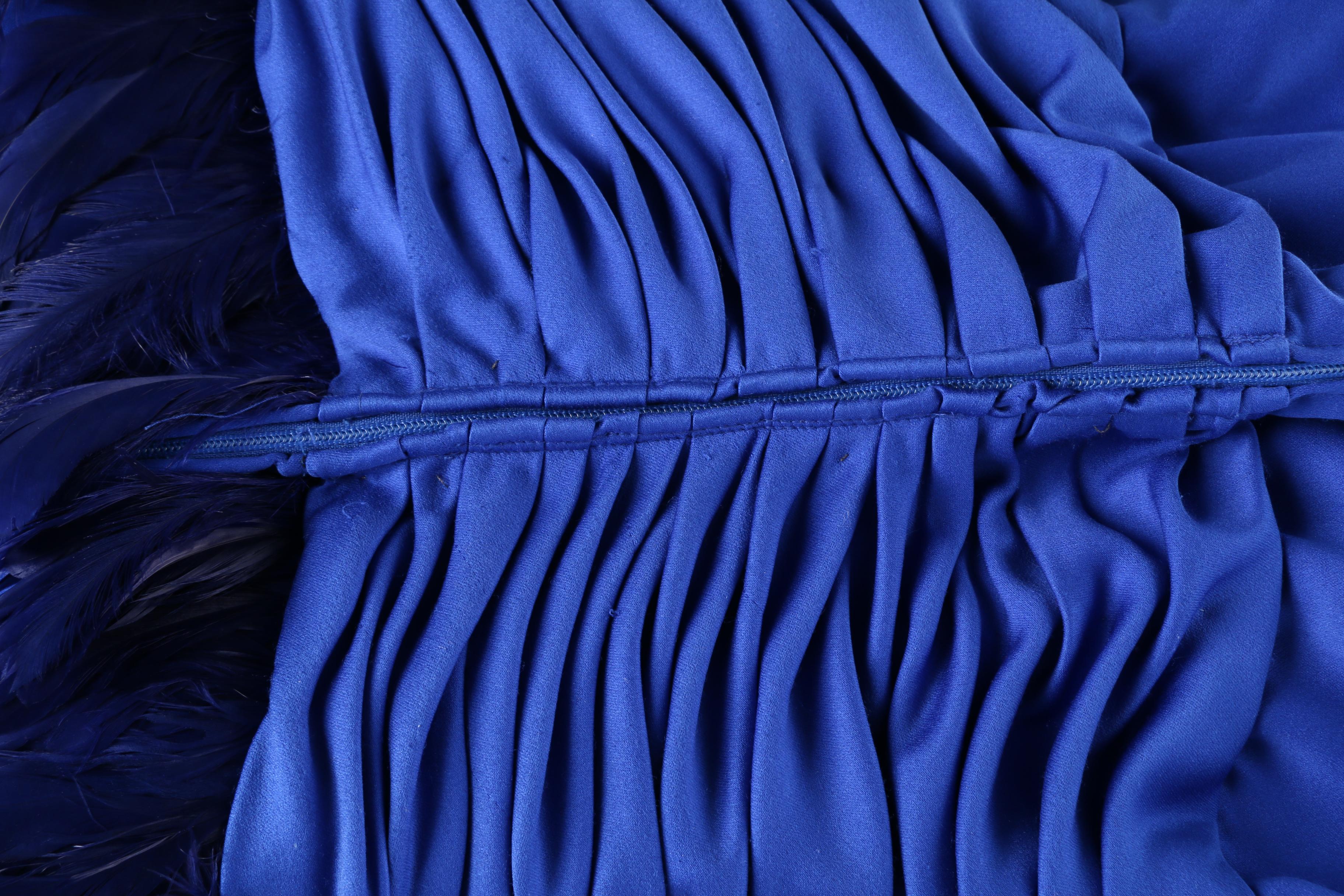 1980s Victor Costa Ultramarine Strapless Cocktail Dress