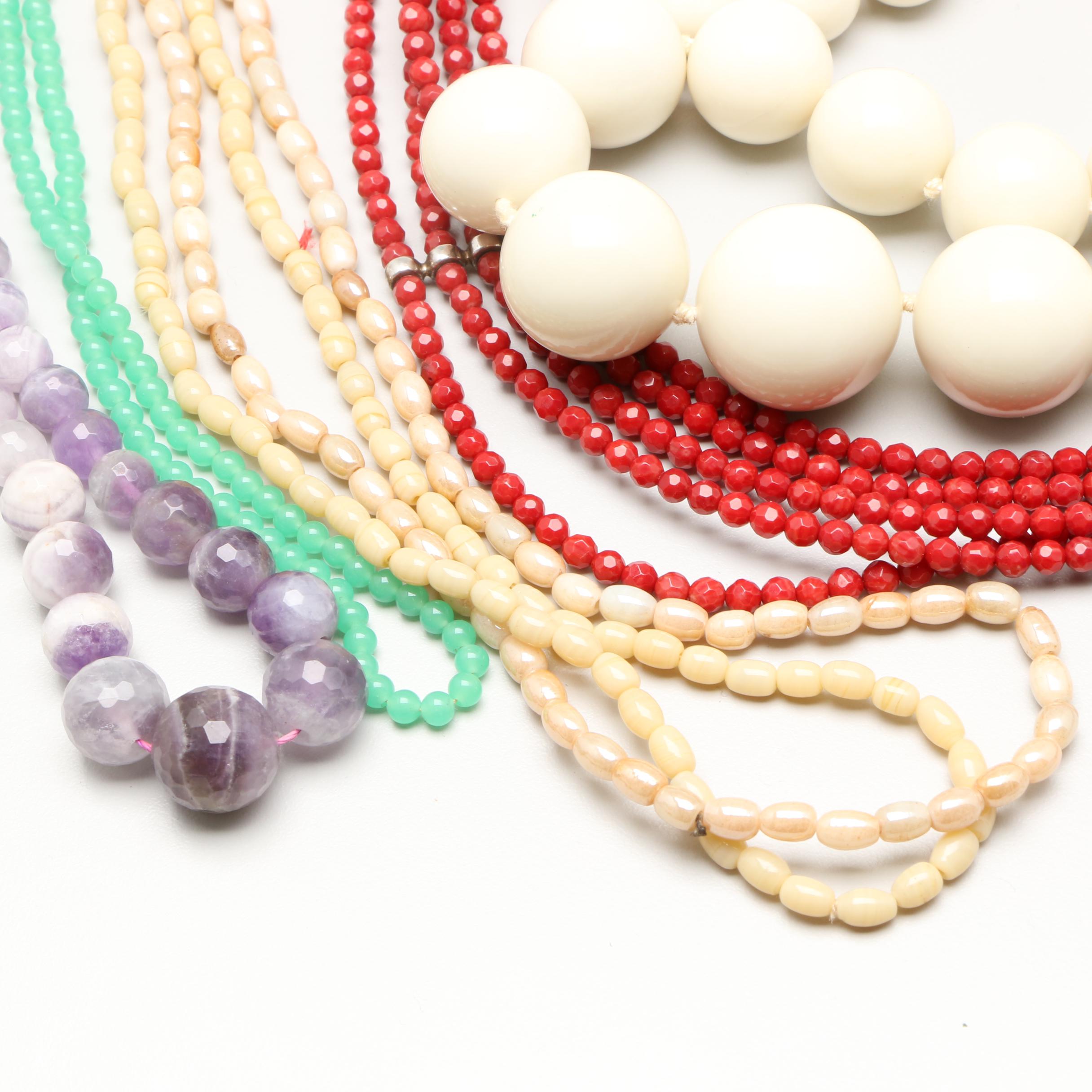 Beaded Necklace Collection Including Sterling Silver, Jasper and More