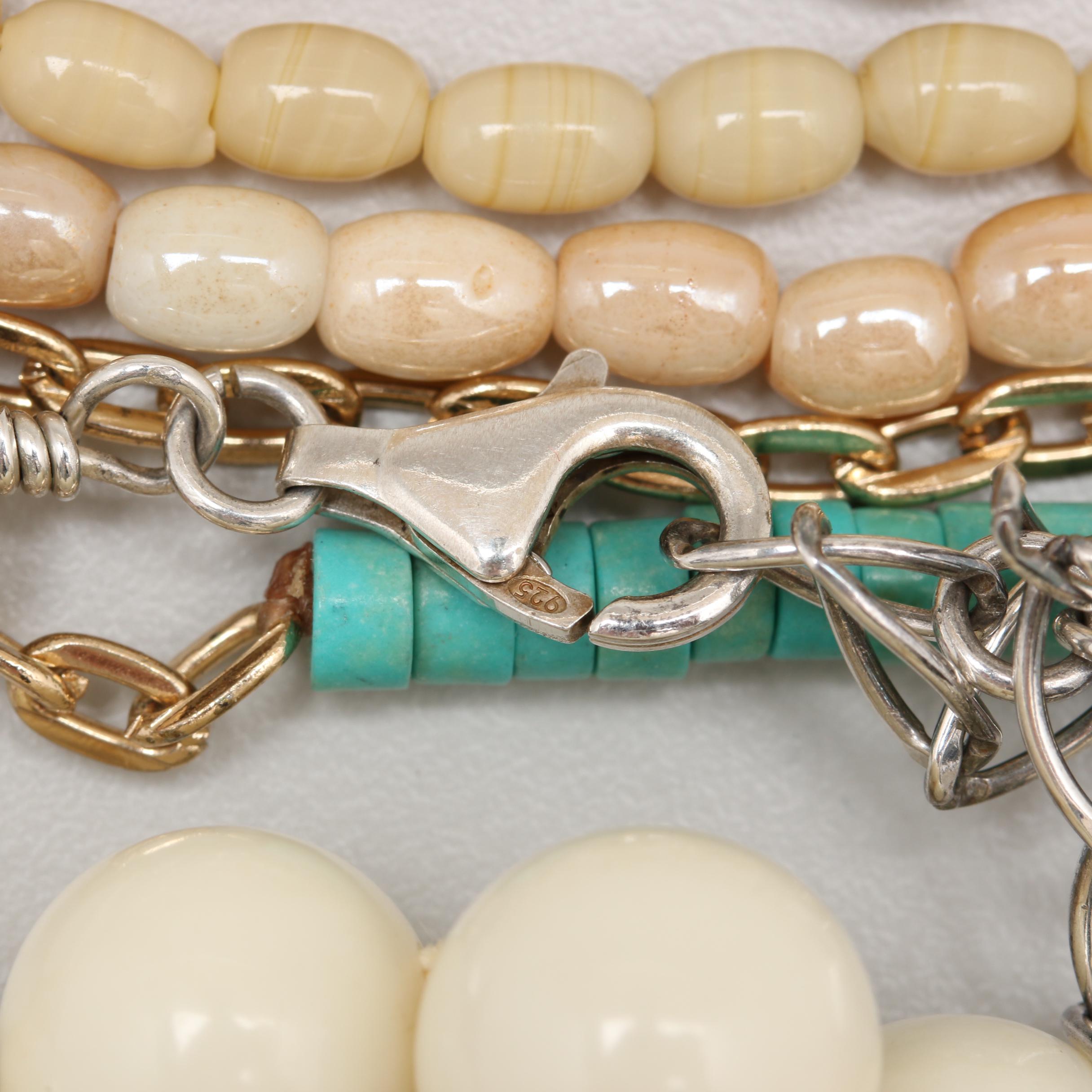 Beaded Necklace Collection Including Sterling Silver, Jasper and More