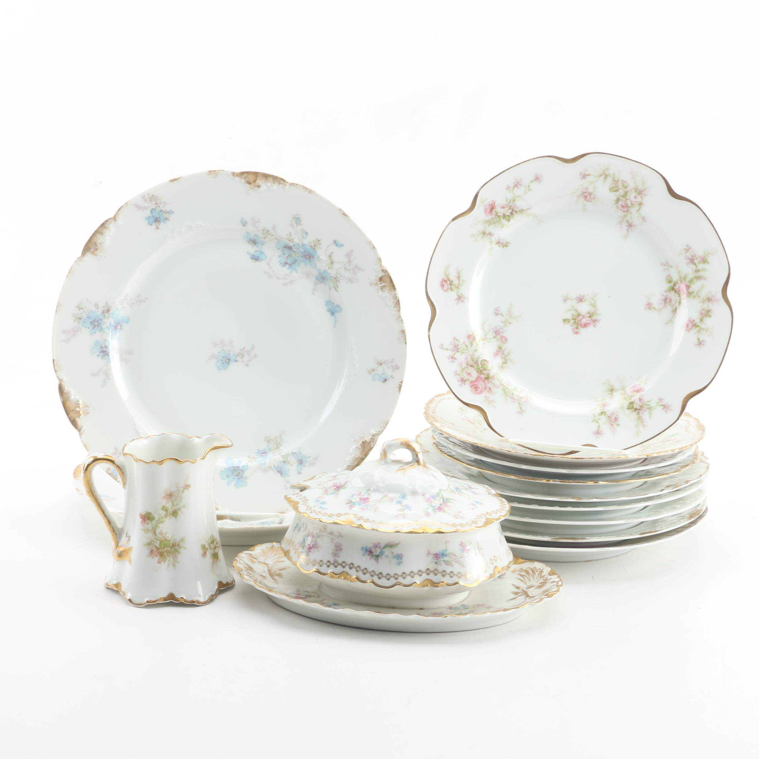 Antique and Vintage European Porcelain Tableware Including Haviland