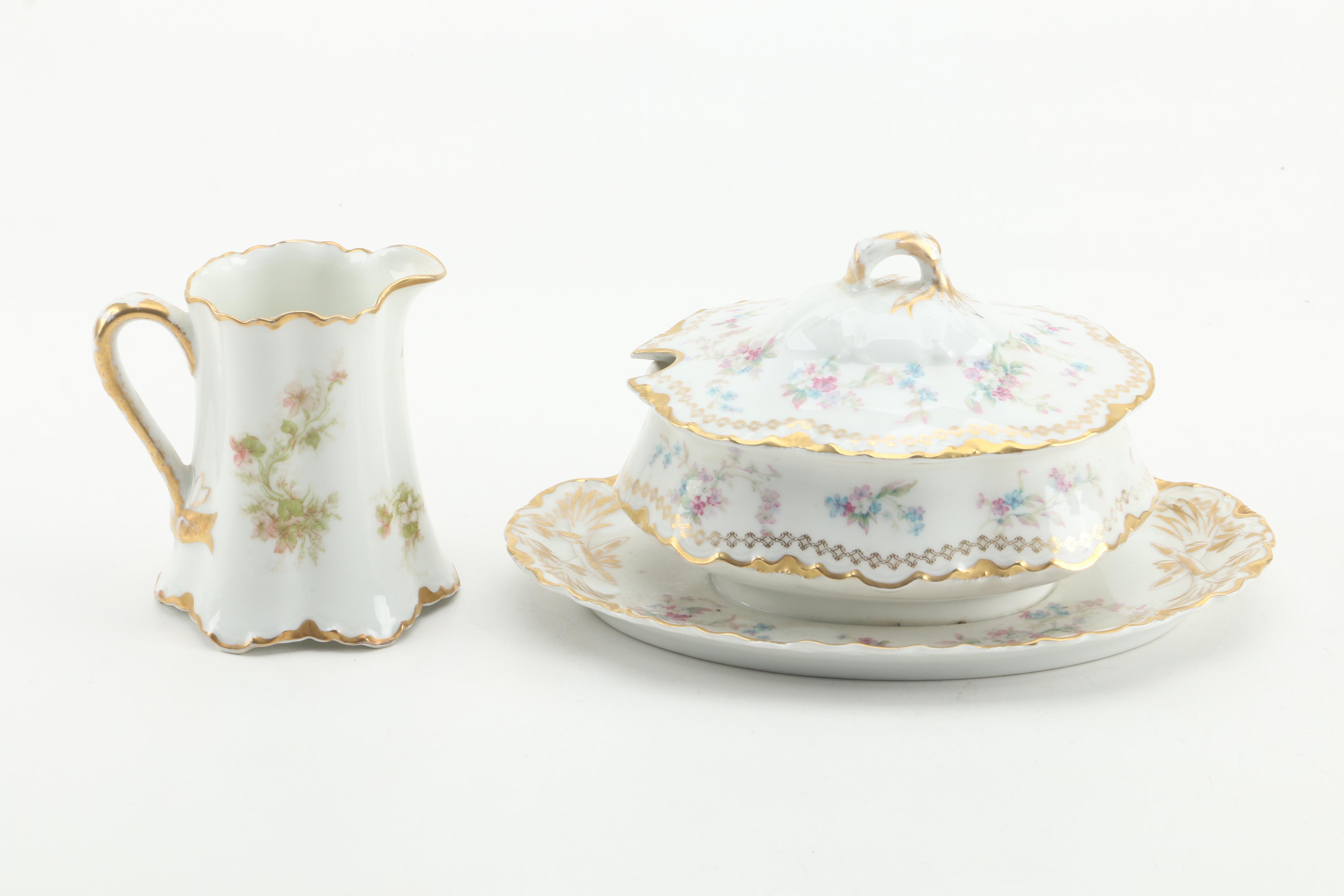 Antique and Vintage European Porcelain Tableware Including Haviland