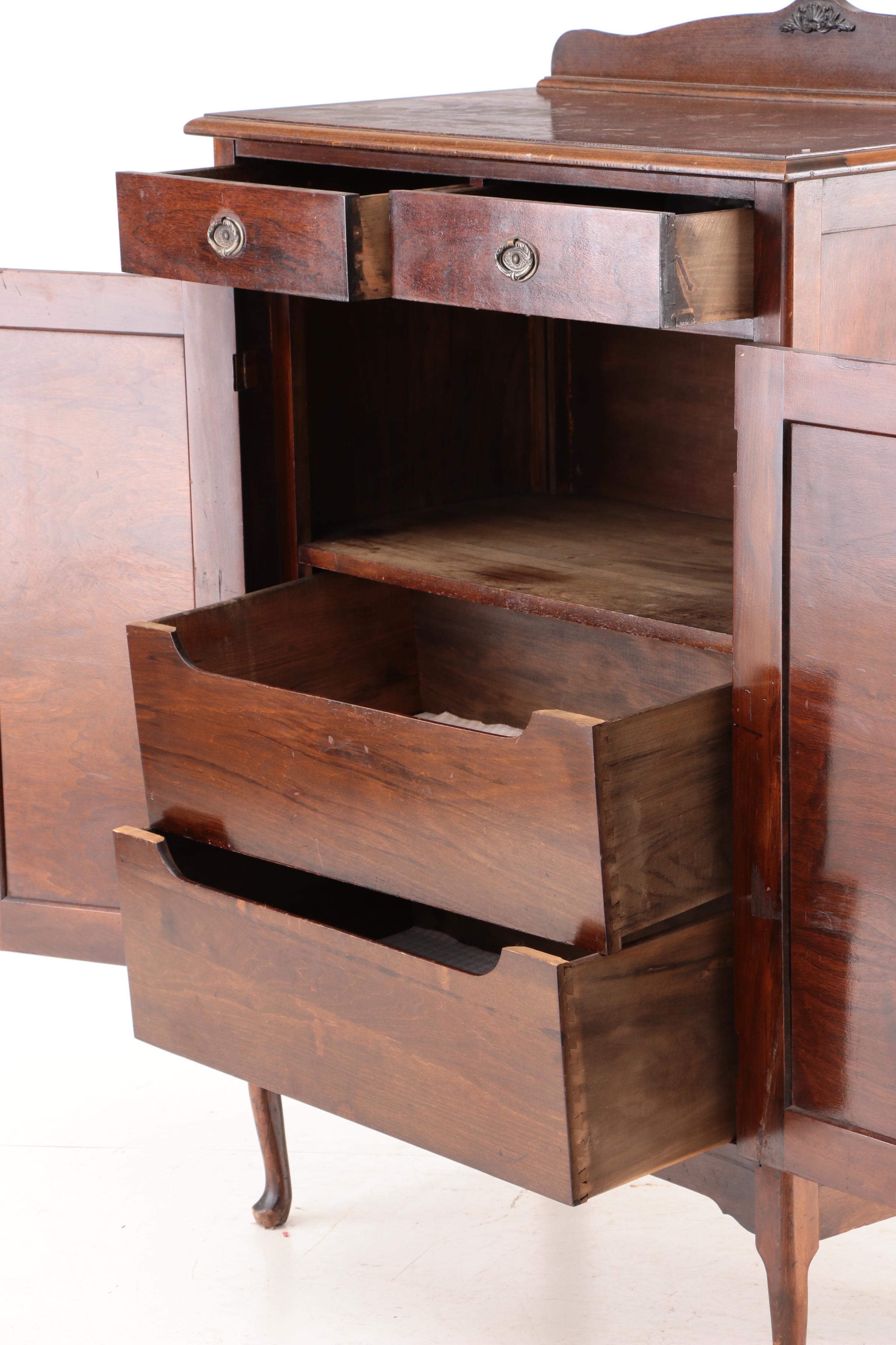 Vintage Walnut Linen Cabinet