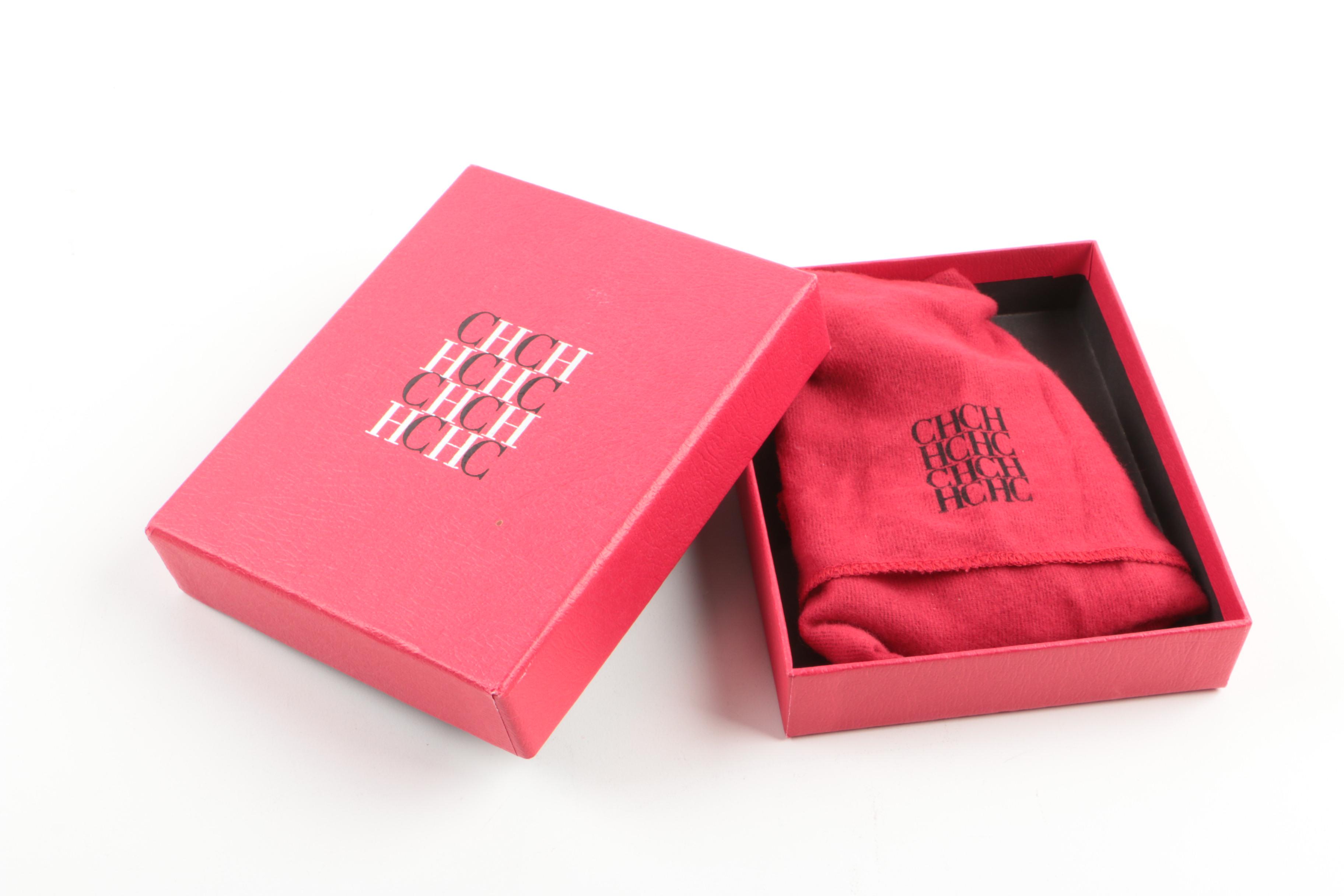 Carolina Herrera Gold Tone Imitation Pearl and Glass Foilback Costume Bracelet