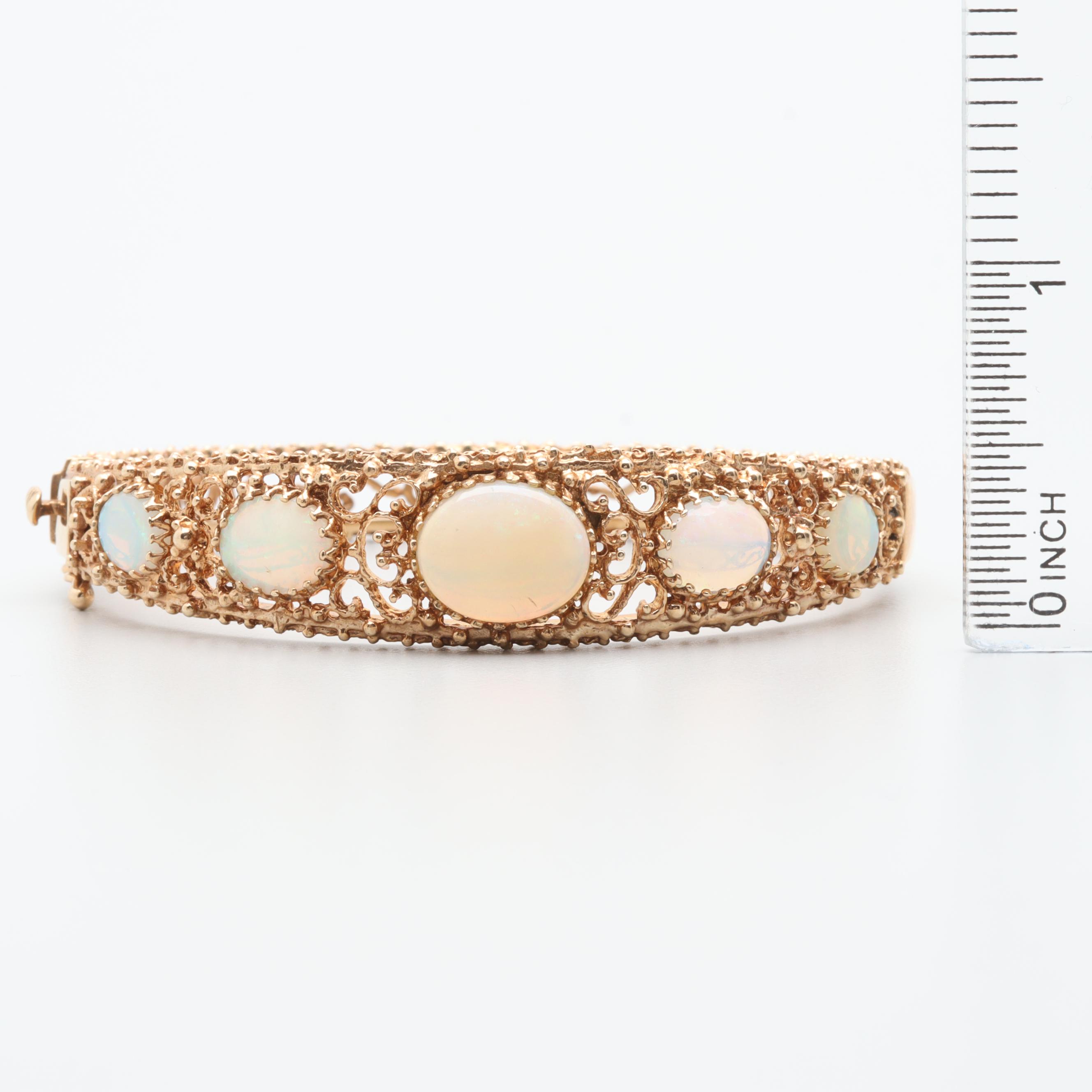 14K Yellow Gold Opal Bracelet