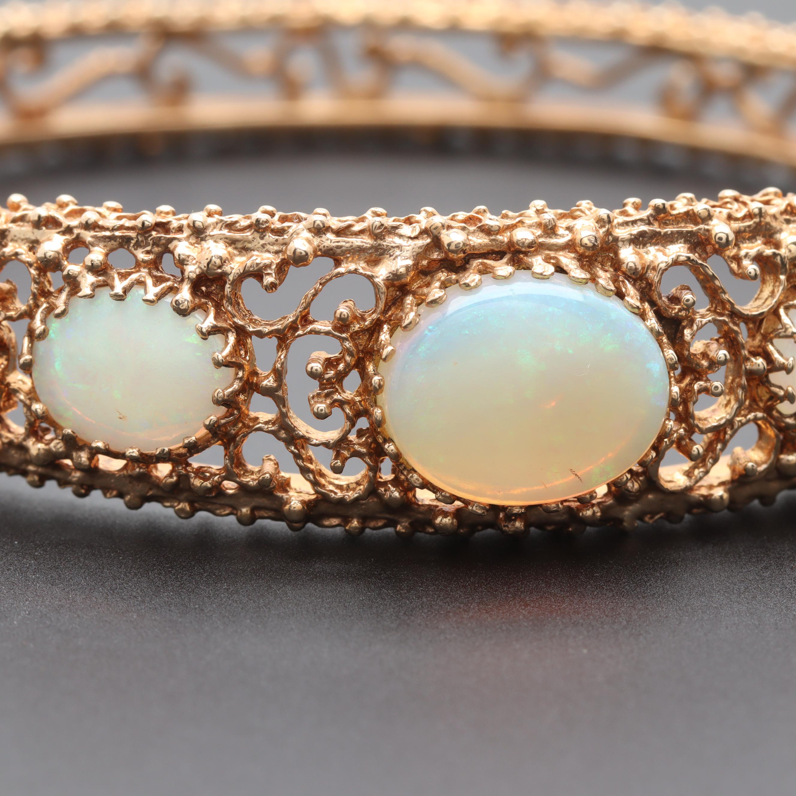 14K Yellow Gold Opal Bracelet