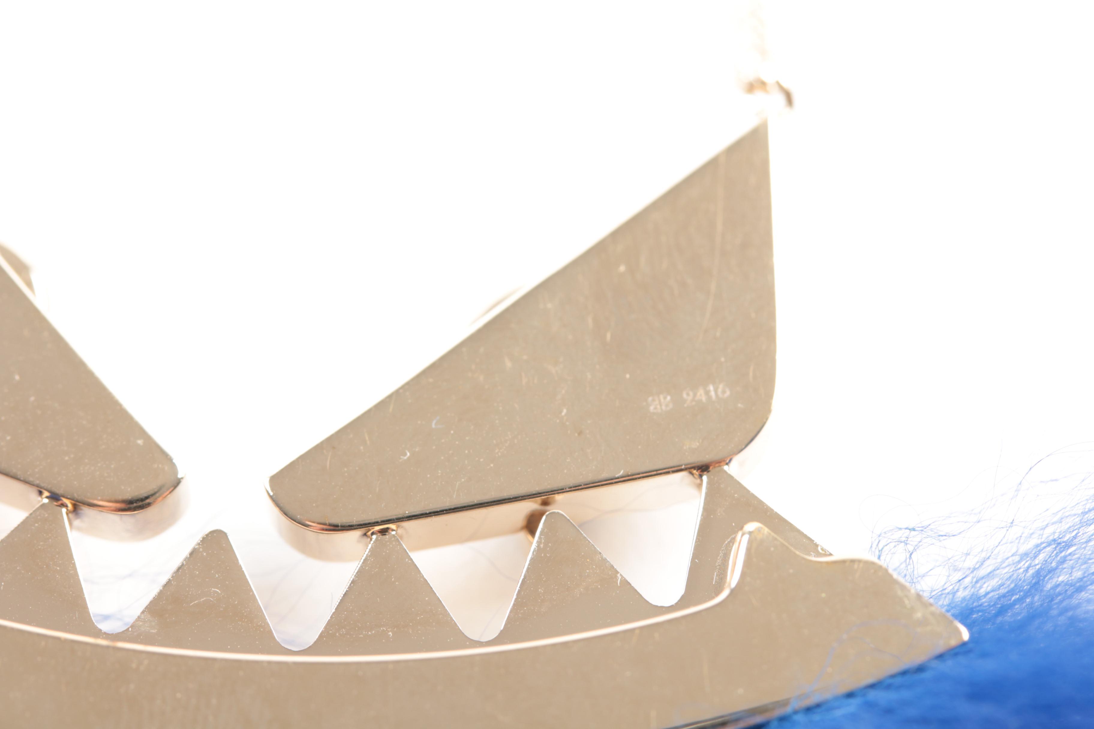 Fendi "Crystal Wonders" Black Onyx, Glass Crystal, Dyed Fur Costume Necklace