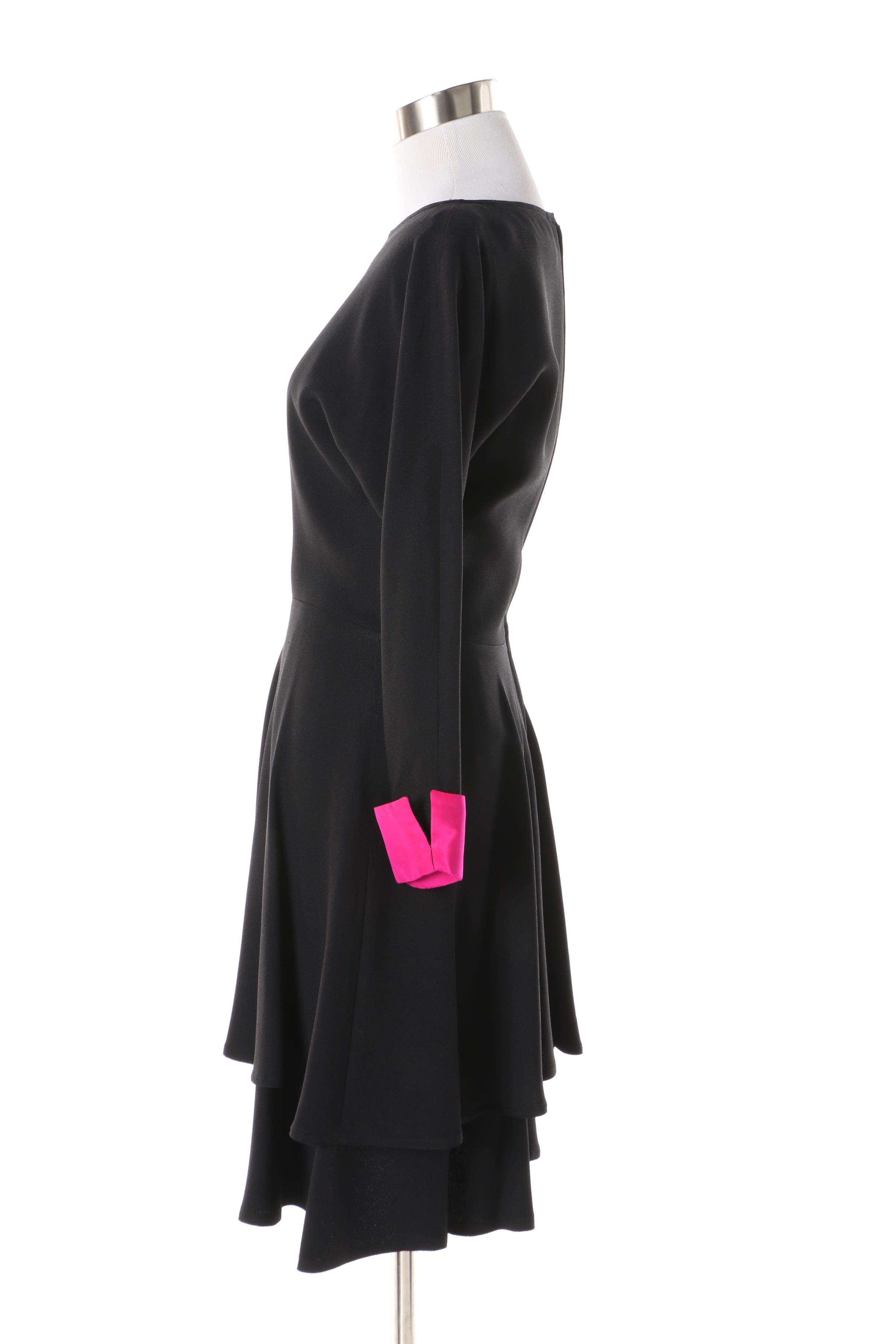 Women's 1980s Vintage Carven Boutique Paris Black Dress