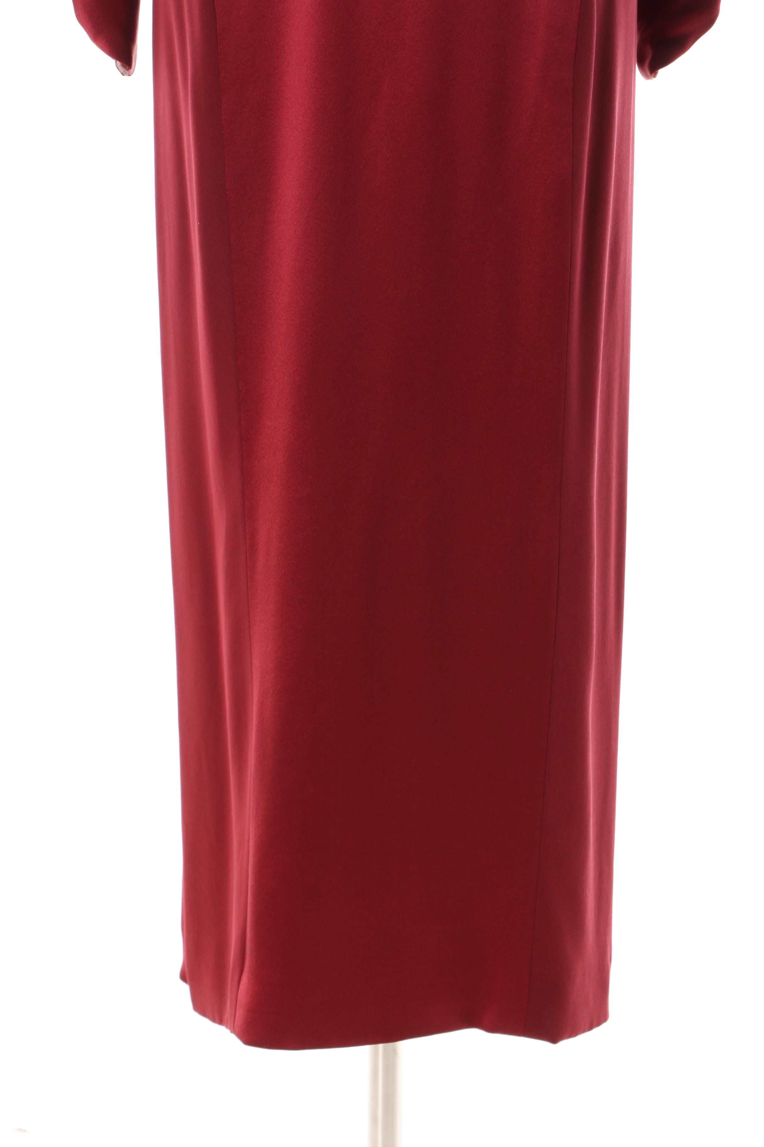 Women's Vintage Bergdorf Goodman Crimson Silk Evening Dress